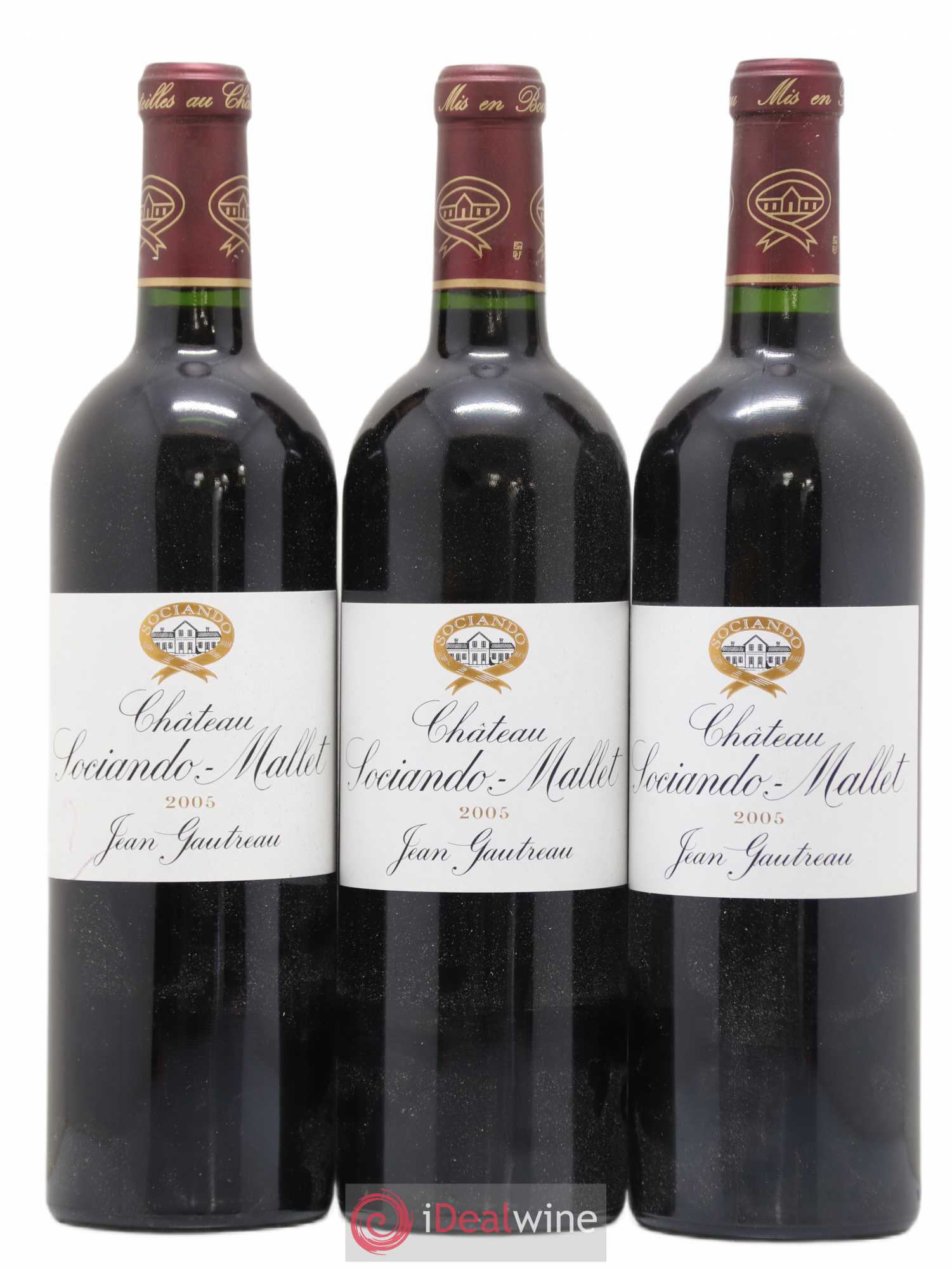 Château Sociando Mallet 2005 - Lot de 3 bouteilles - 0