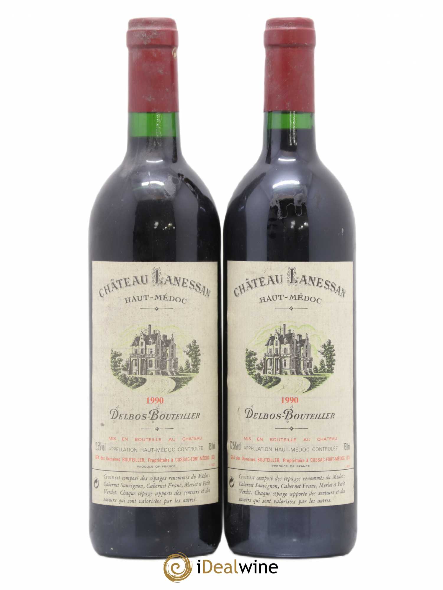 Château Lanessan Cru Bourgeois 1990 - Lot de 2 bouteilles - 0