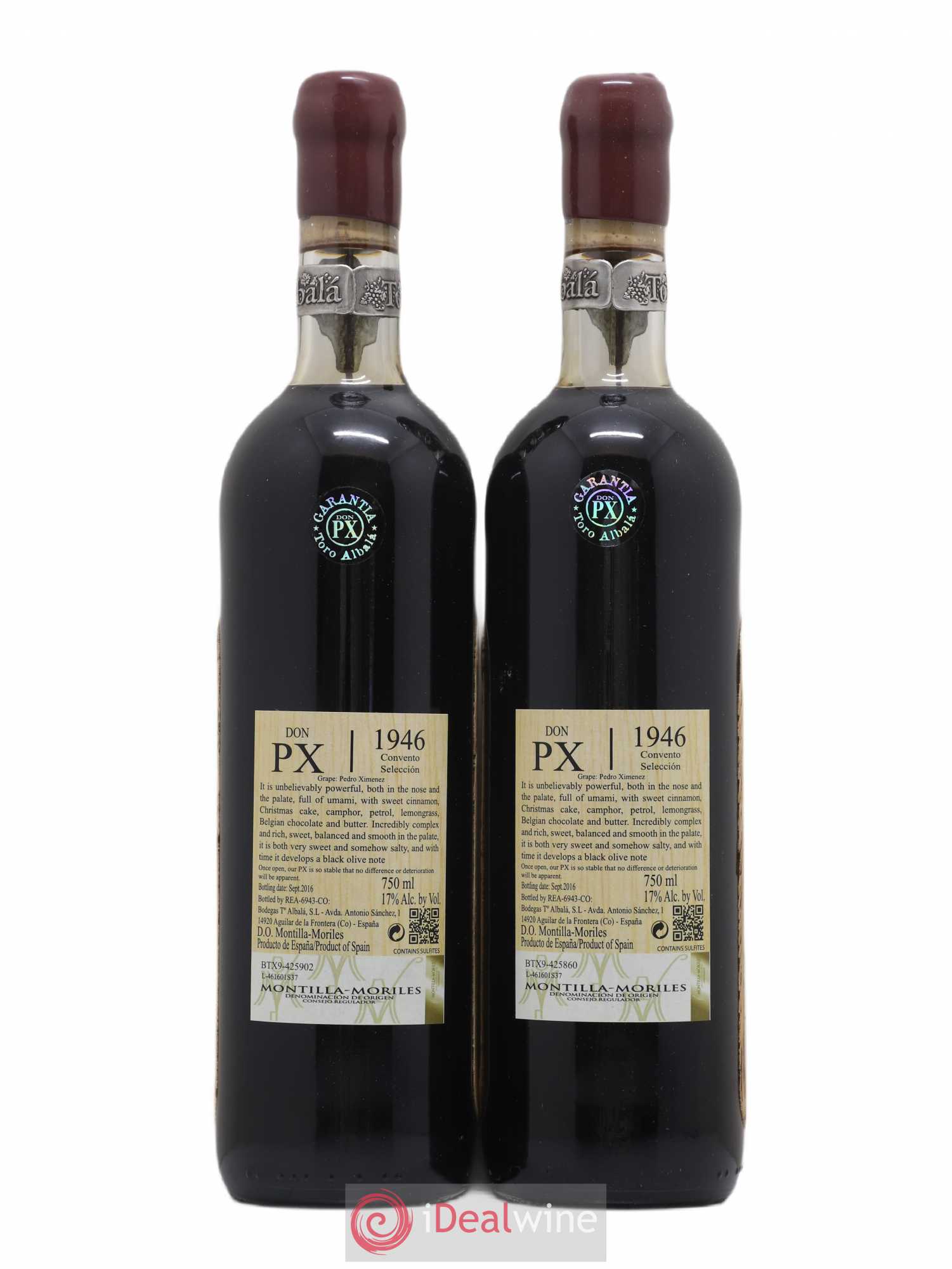 Montilla Moriles Don Px Toro Albala Convento Seleccion 1946 - Posten von 2 Flaschen - 1