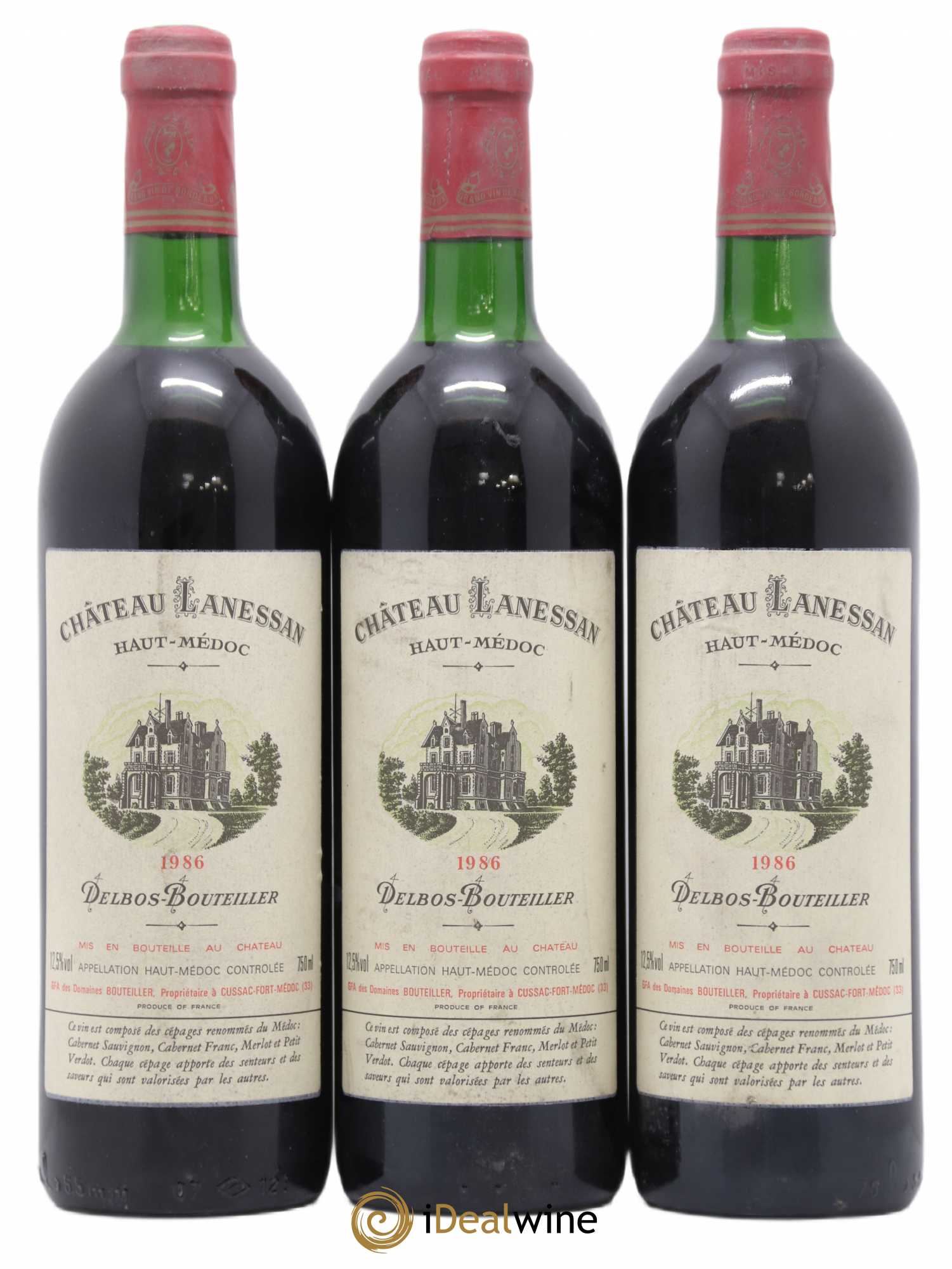 Château Lanessan Cru Bourgeois 1986 - Lot de 3 bouteilles - 0
