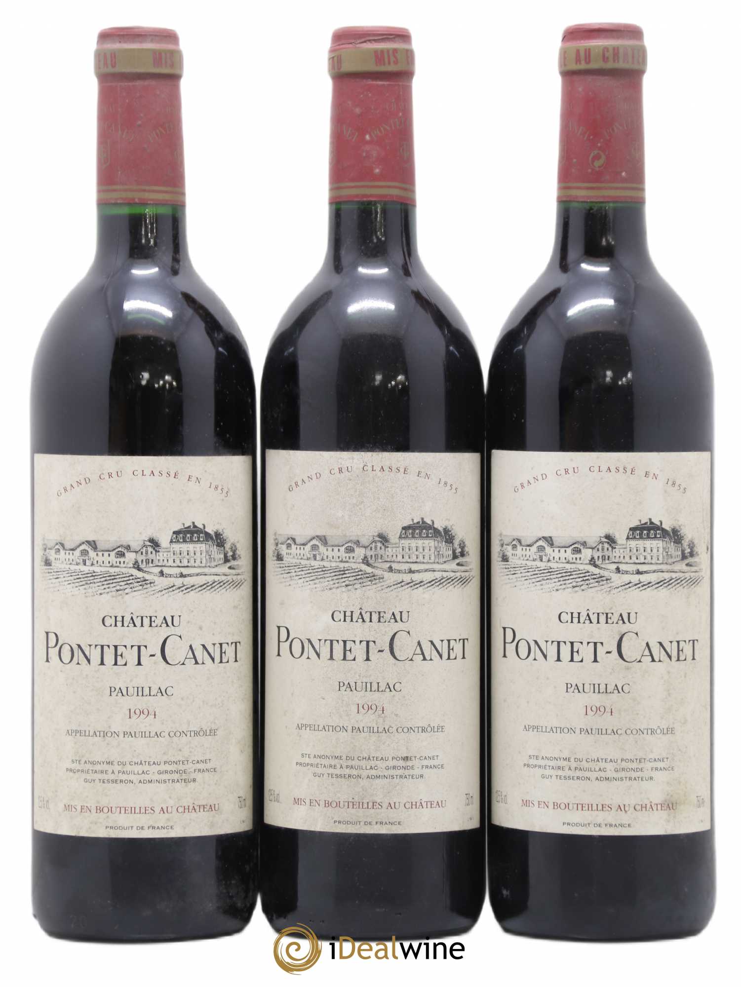 Château Pontet Canet 5ème Grand Cru Classé 1994 - Lot de 3 bouteilles - 0