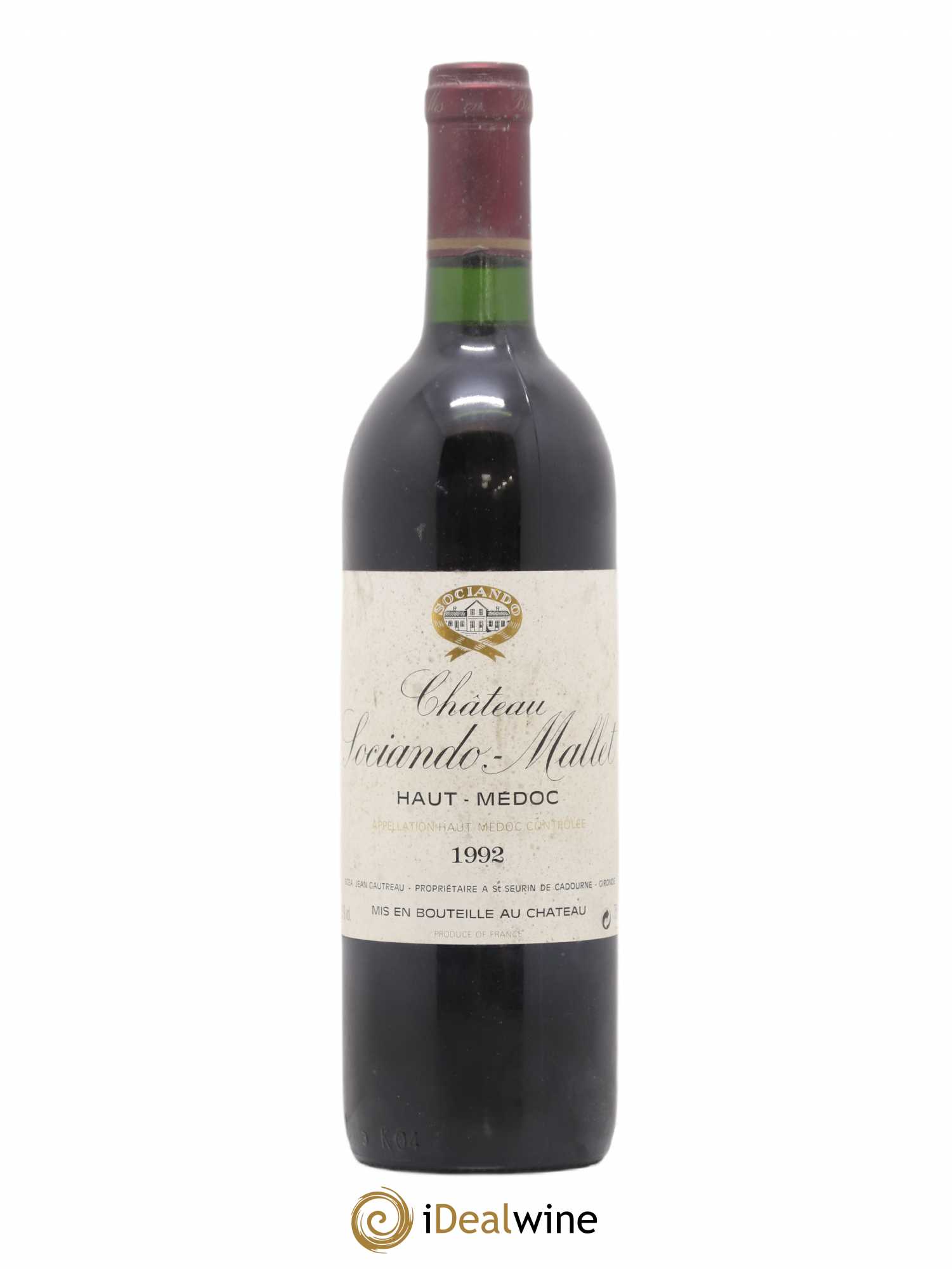 Château Sociando Mallet 1992 - Lot de 1 bouteille - 0