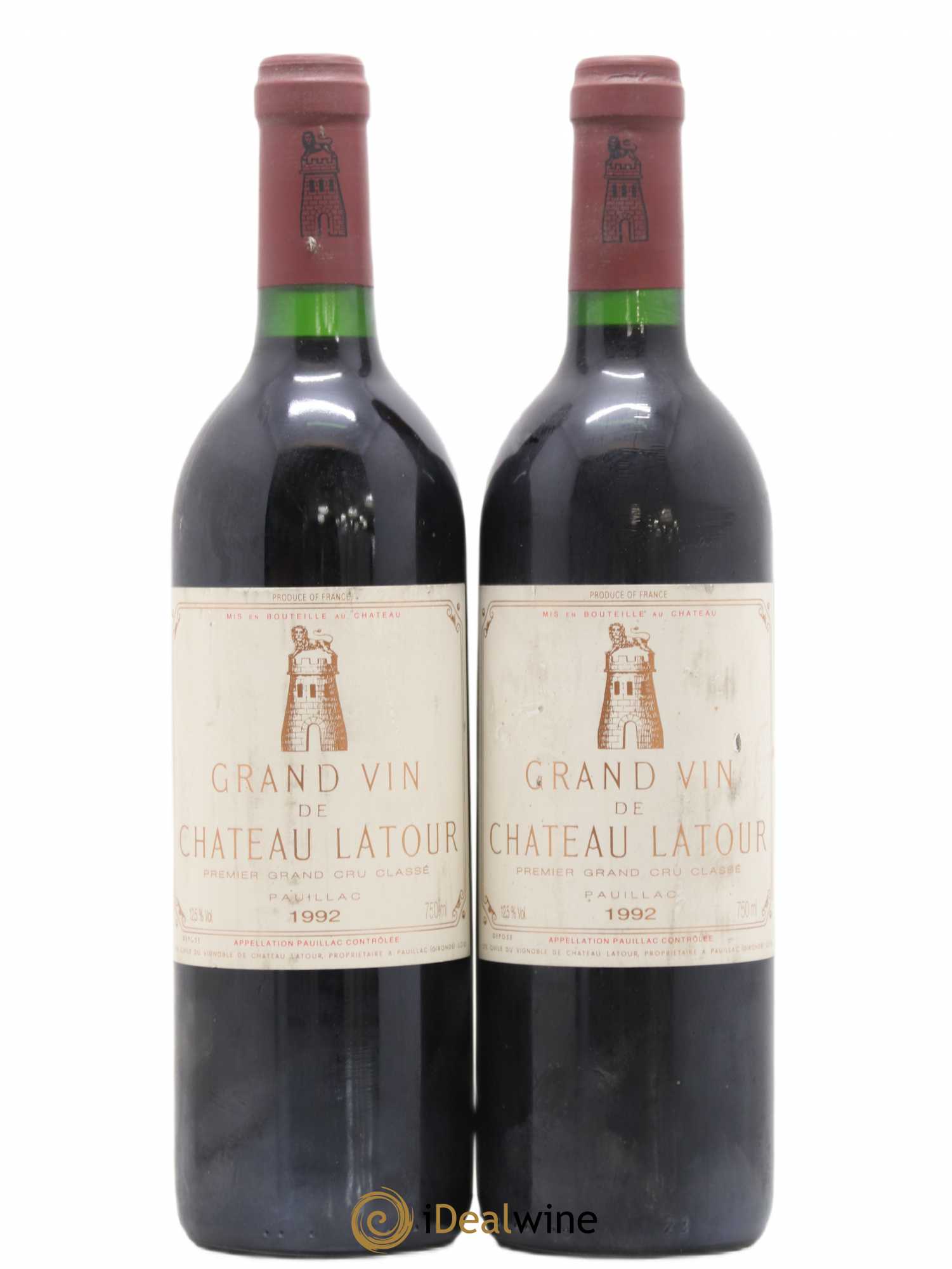 Château Latour 1er Grand Cru Classé 1992 - Lot de 2 bouteilles - 0