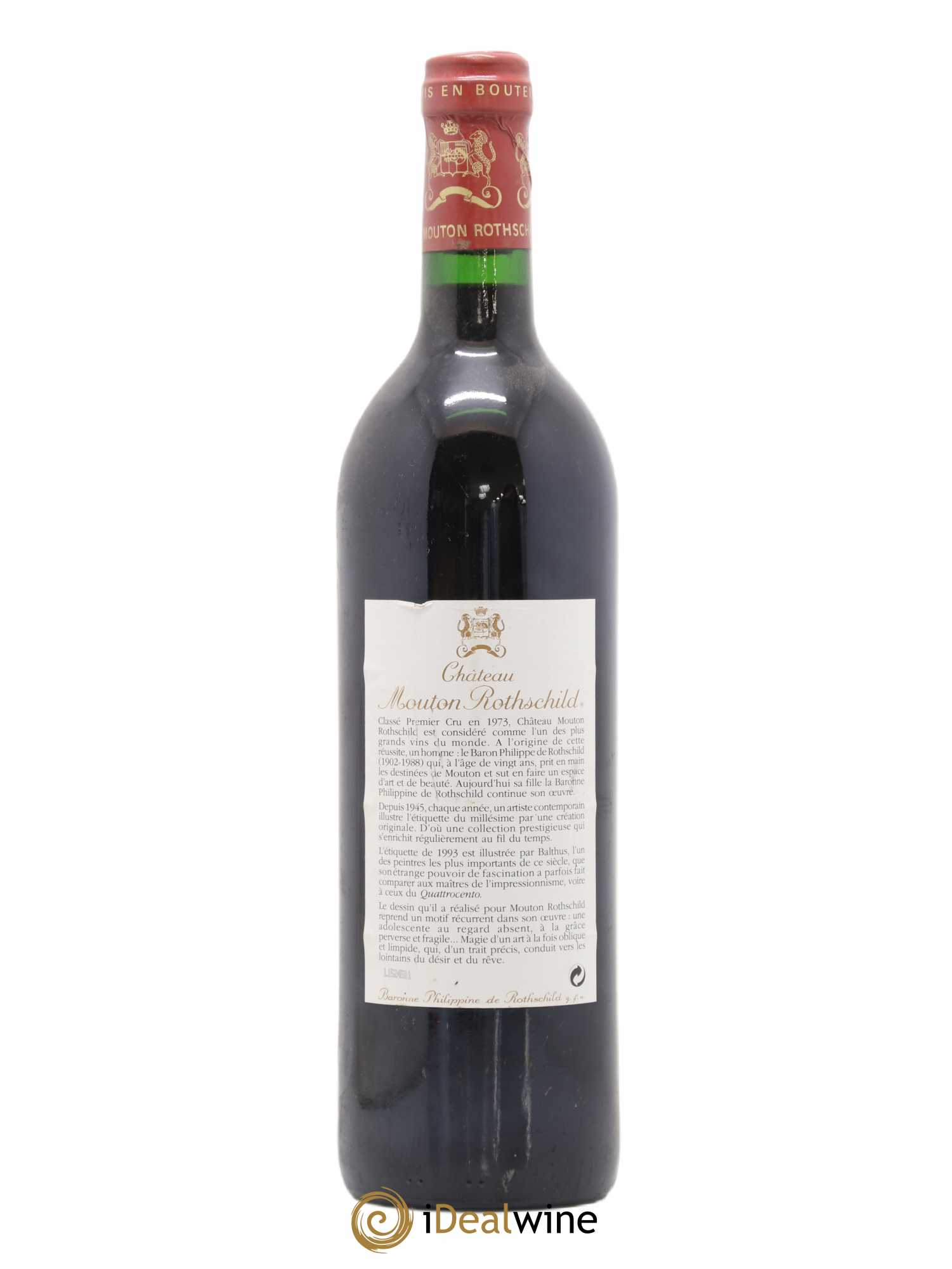 Château Mouton Rothschild 1er Grand Cru Classé 1993 - Lot de 1 bouteille - 1