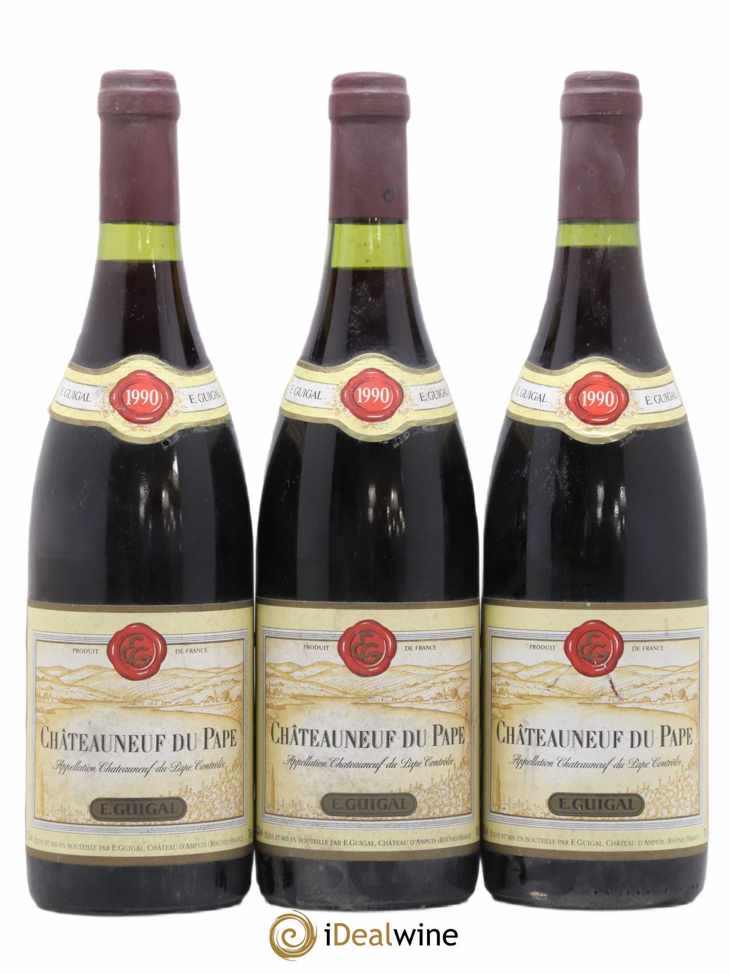 Châteauneuf-du-Pape Guigal 1990 - Lot de 3 bouteilles - 0
