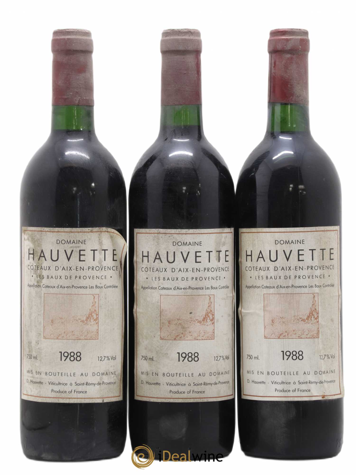 Baux de Provence Hauvette (Domaine) 1988 - Lot de 3 bouteilles - 0