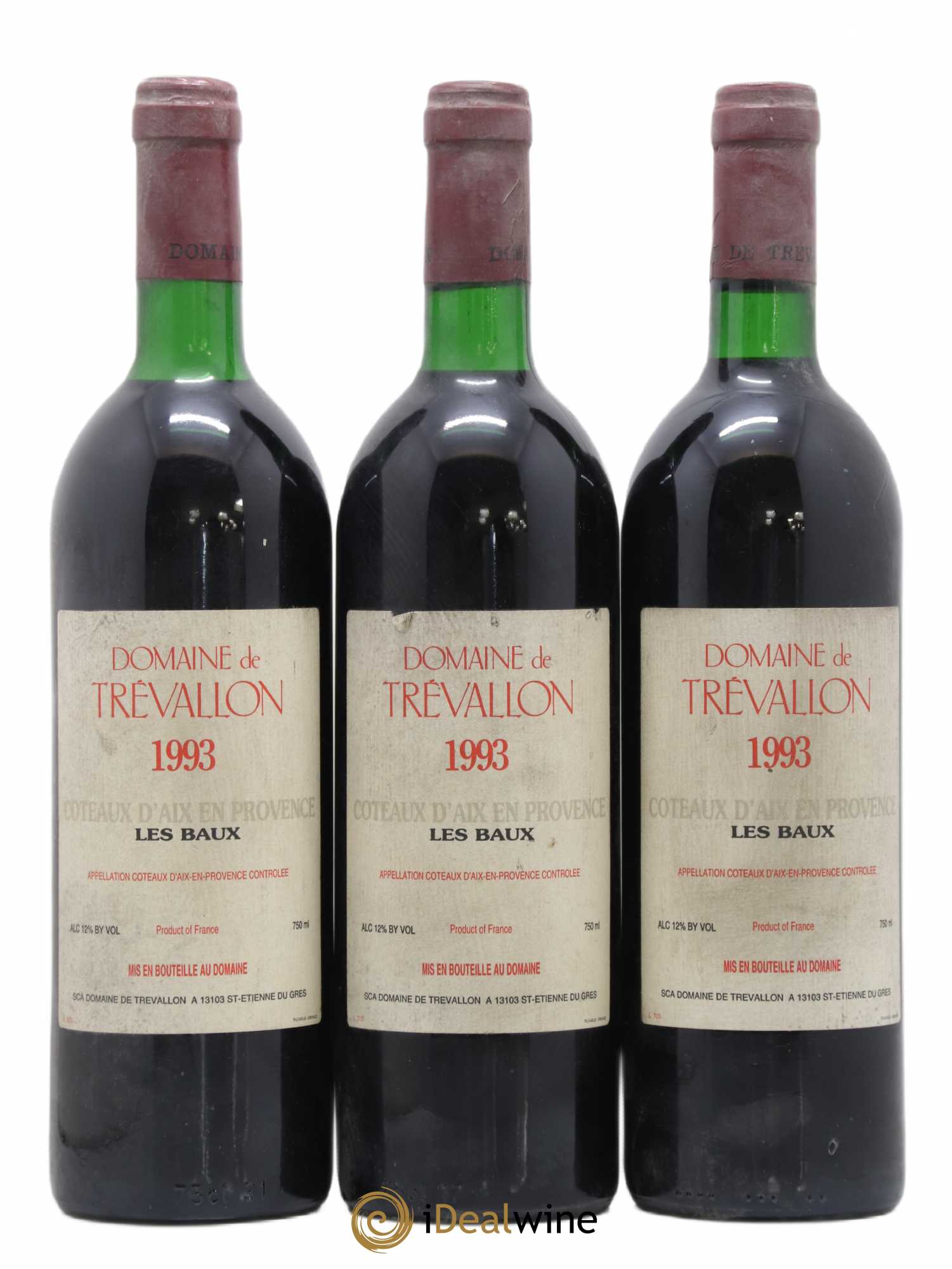 Coteaux d'Aix-en-Provence Trévallon (Domaine de) Eloi Dürrbach 1993 - Lot de 3 bouteilles - 0