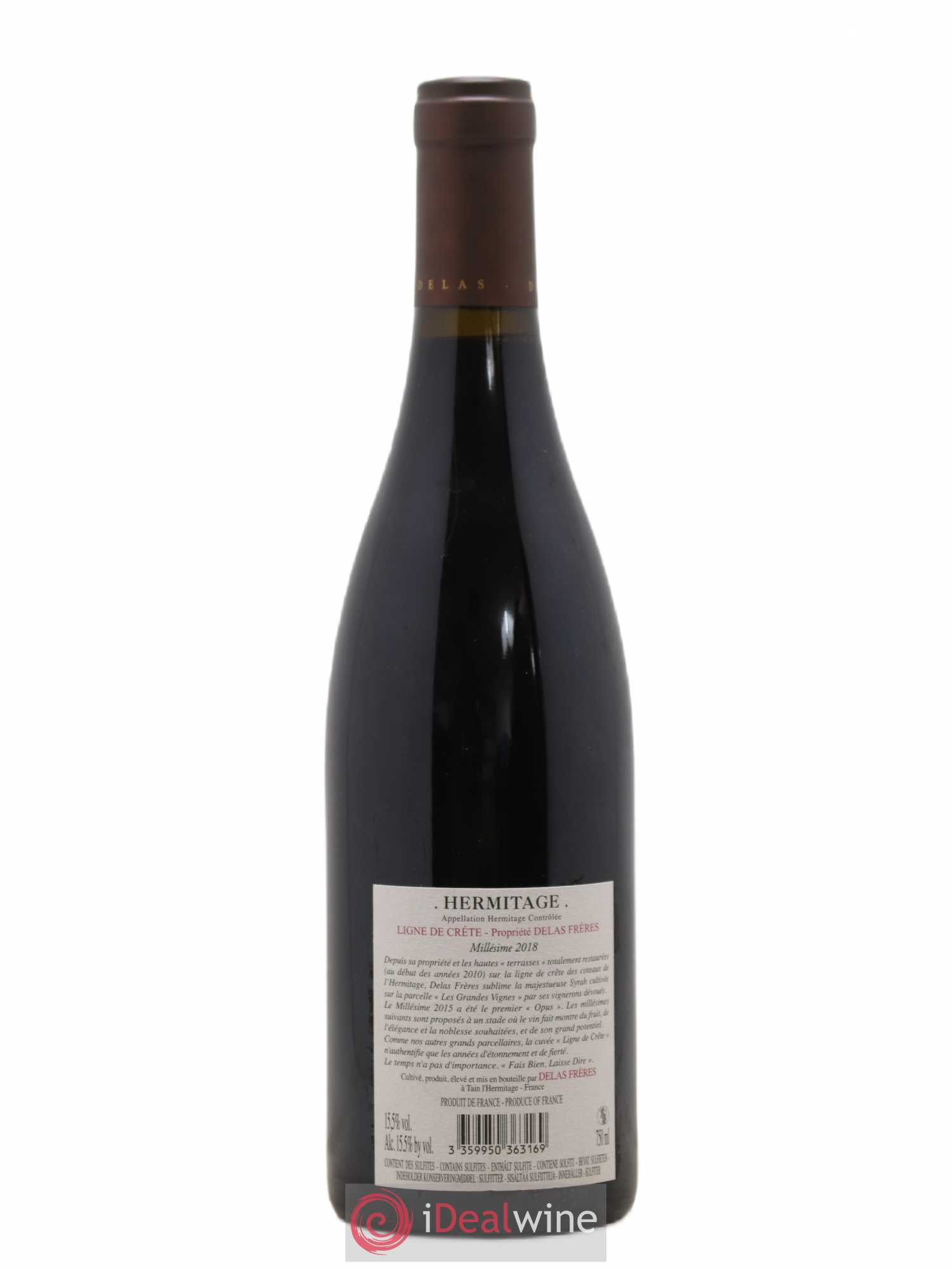 Hermitage Ligne de Crête Les Grandes Vignes Delas Frères 2018 - Lot de 1 bouteille - 1