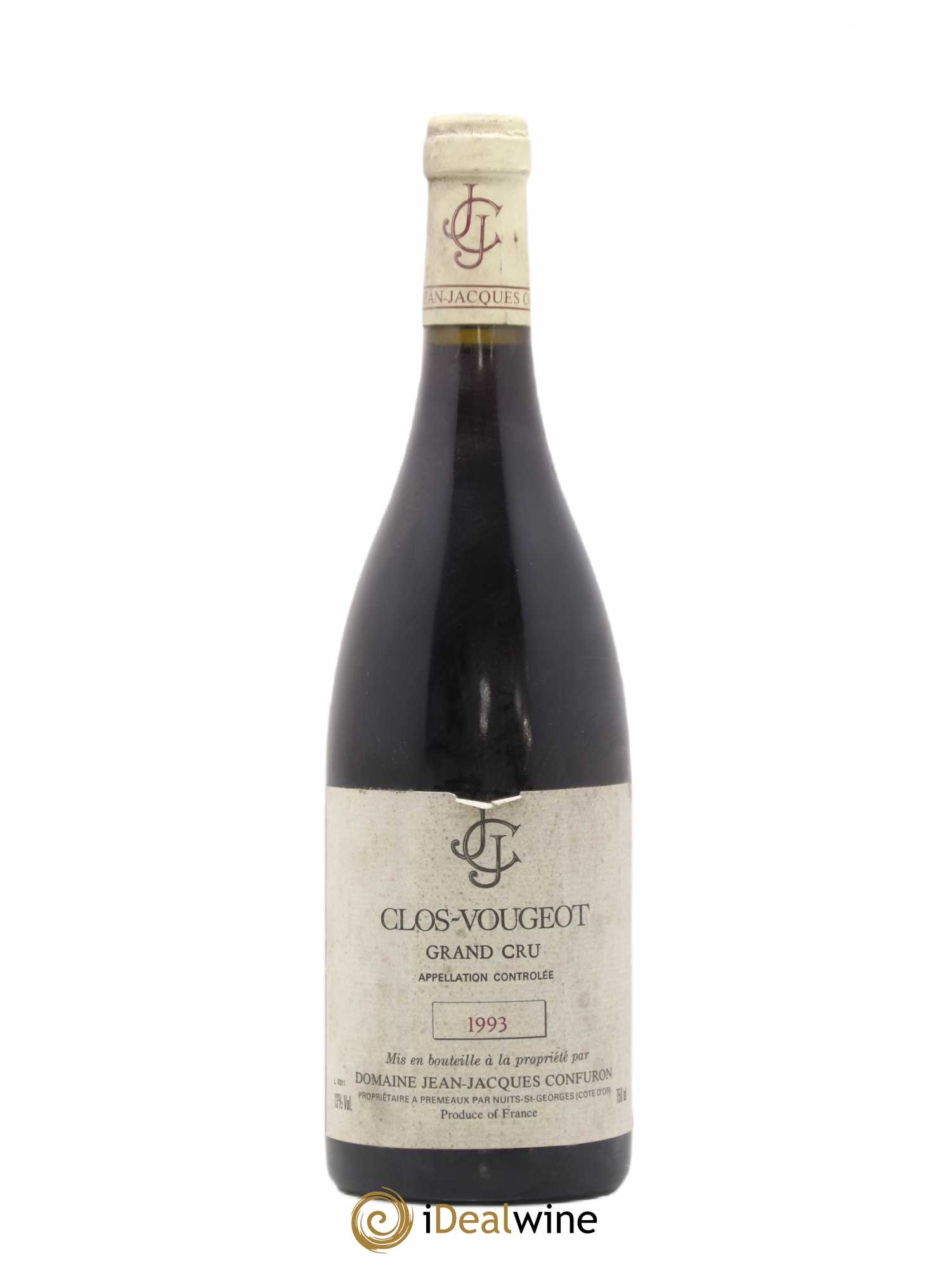 Clos de Vougeot Grand Cru Jean-Jacques Confuron 1993 - Lot de 1 bouteille - 0