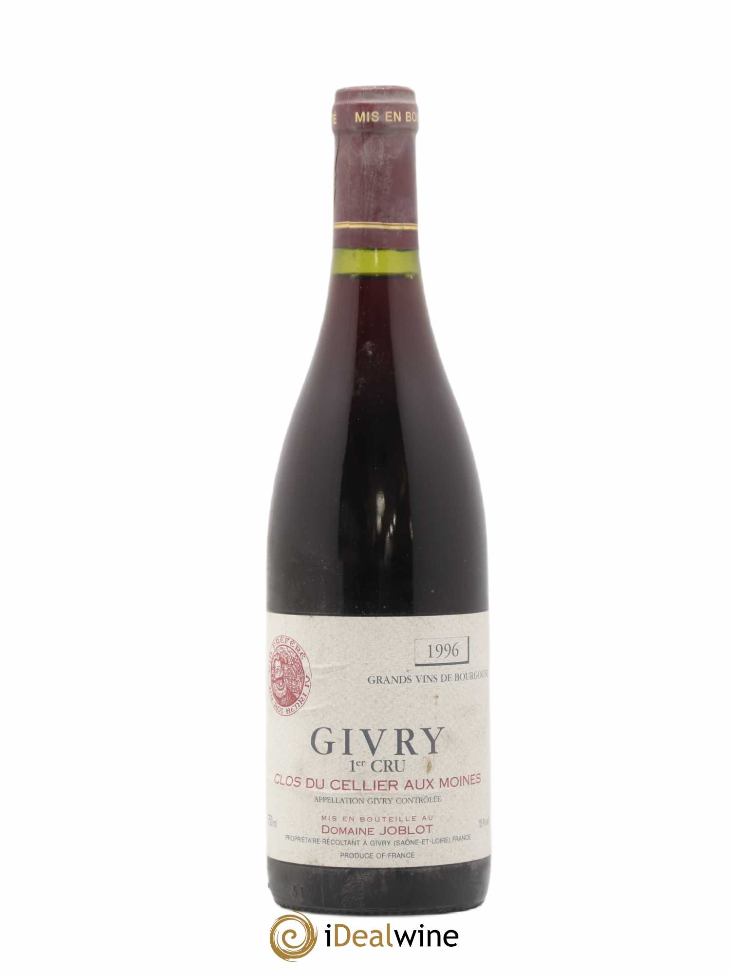 Givry 1er Cru Clos du Cellier aux Moines Joblot (Domaine) 1996 - Lot de 1 bouteille - 0