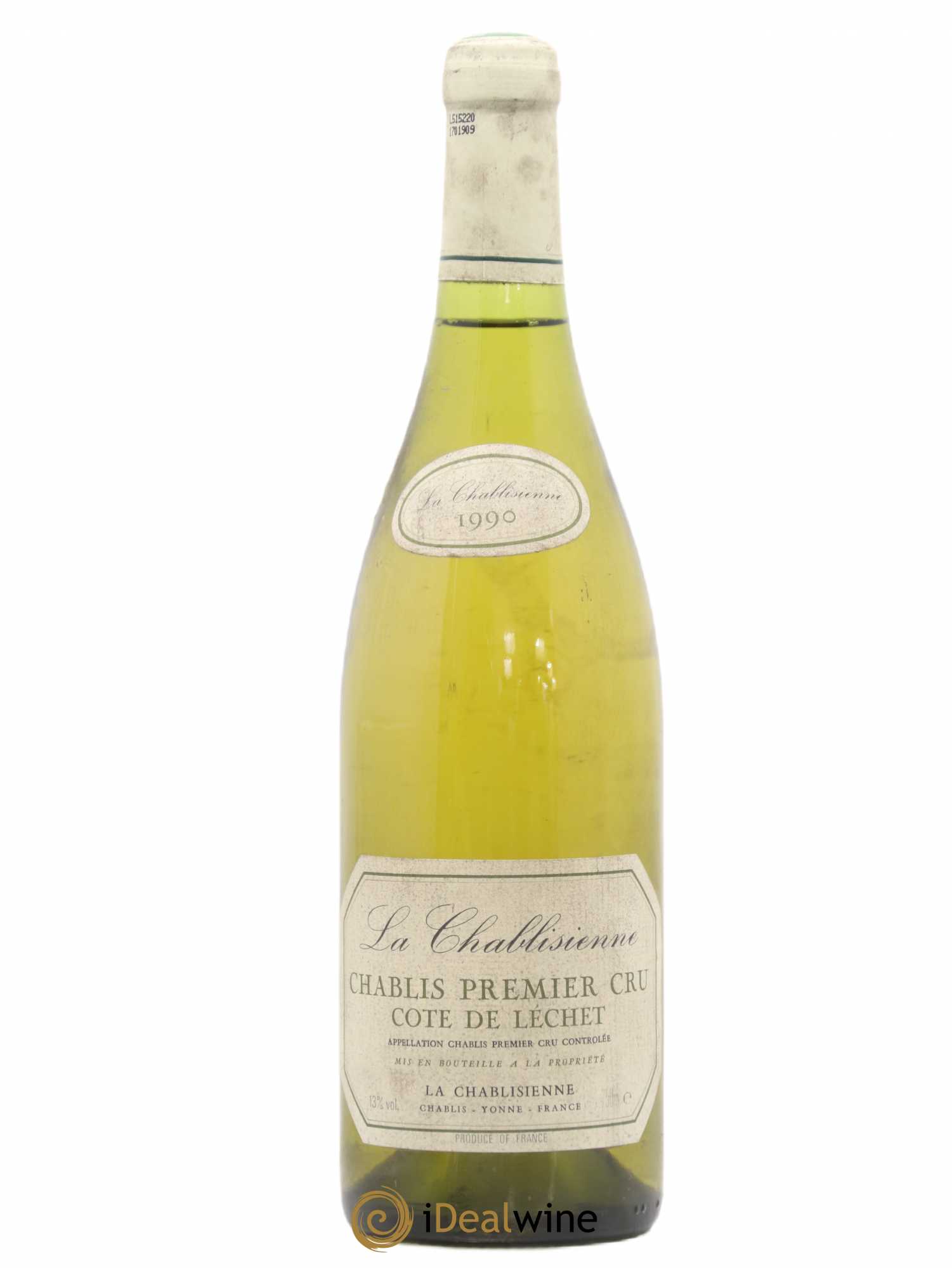 Chablis 1er Cru Cote de Lechet Chablisienne 1990 - Posten von 1 Flasche - 0