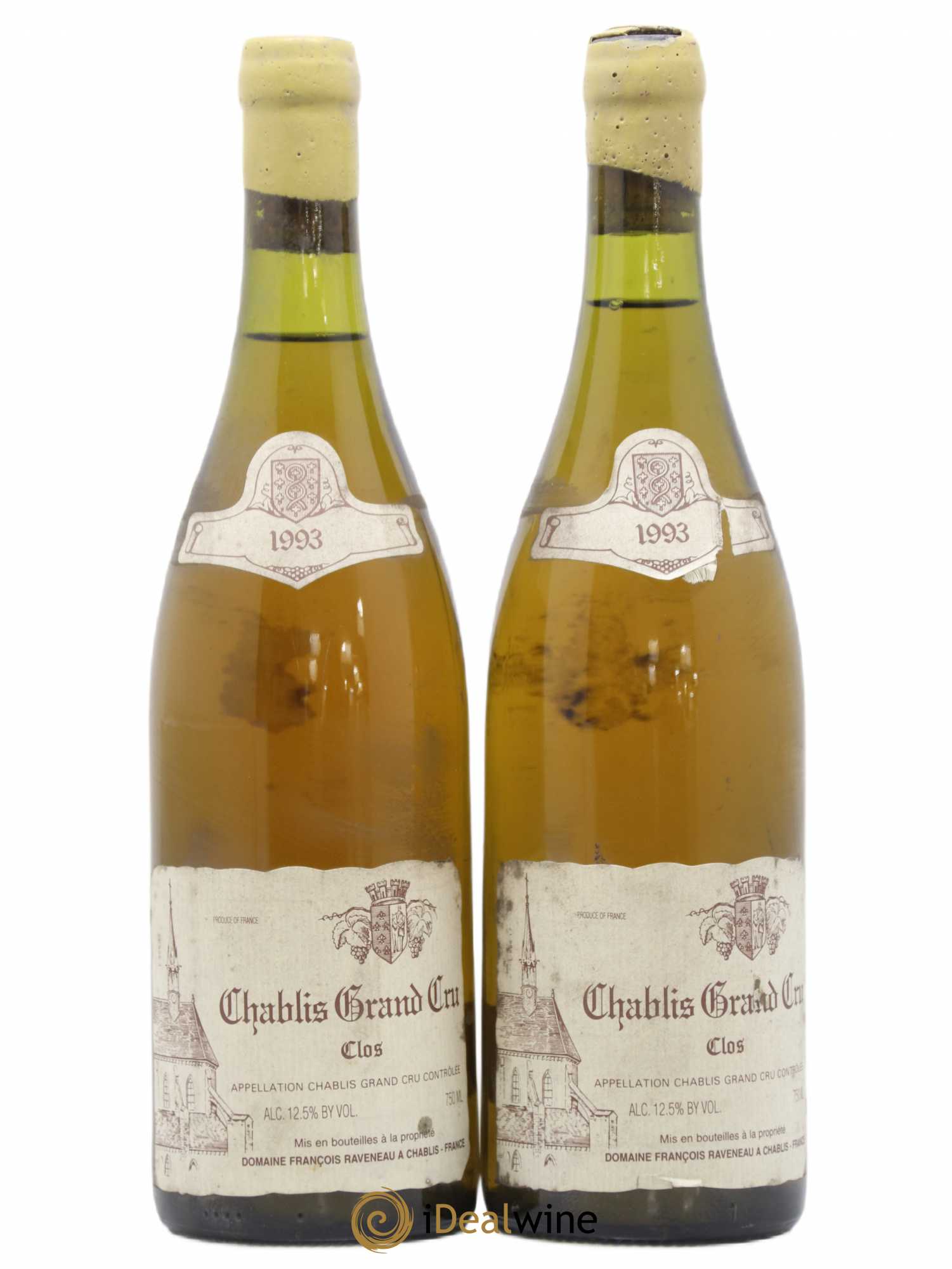 Chablis Grand Cru Clos Raveneau (Domaine) 1993 - Lot de 2 bouteilles - 0