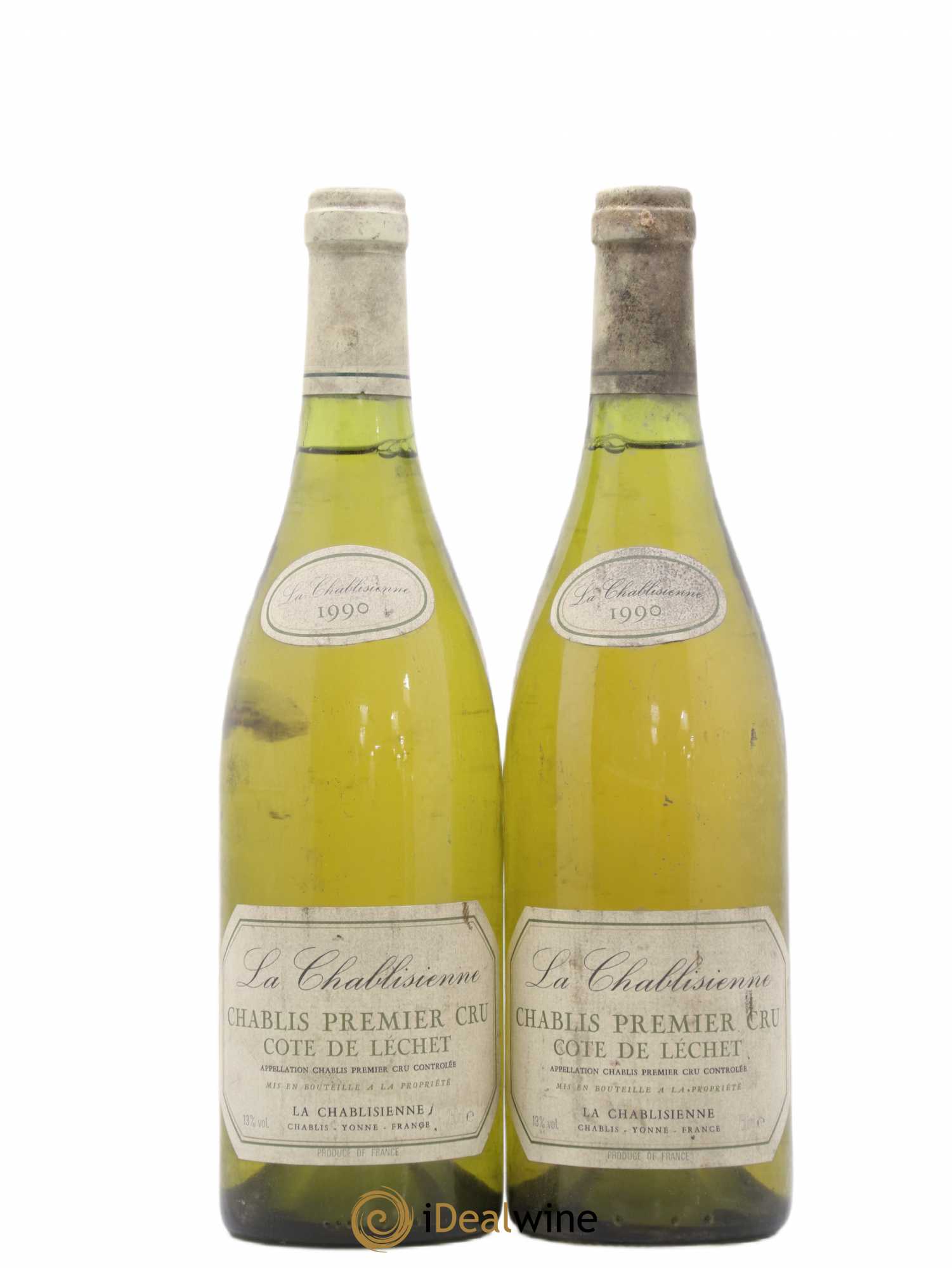 Chablis 1er Cru Cote de Lechet Chablisienne 1990 - Posten von 2 Flaschen - 0