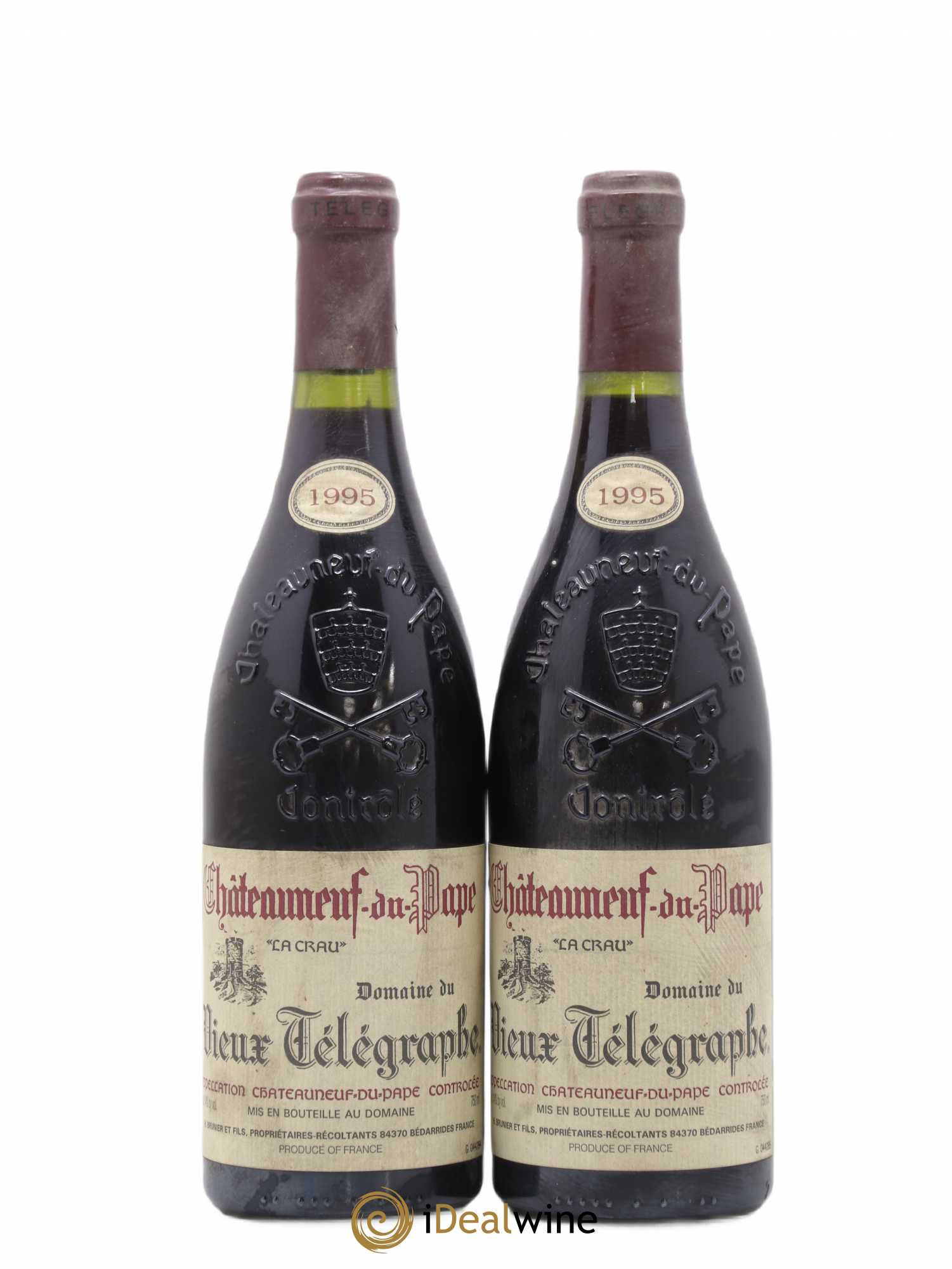 Châteauneuf-du-Pape Vieux Télégraphe (Domaine du) Vignobles Brunier 1995 - Lot de 2 bouteilles - 0
