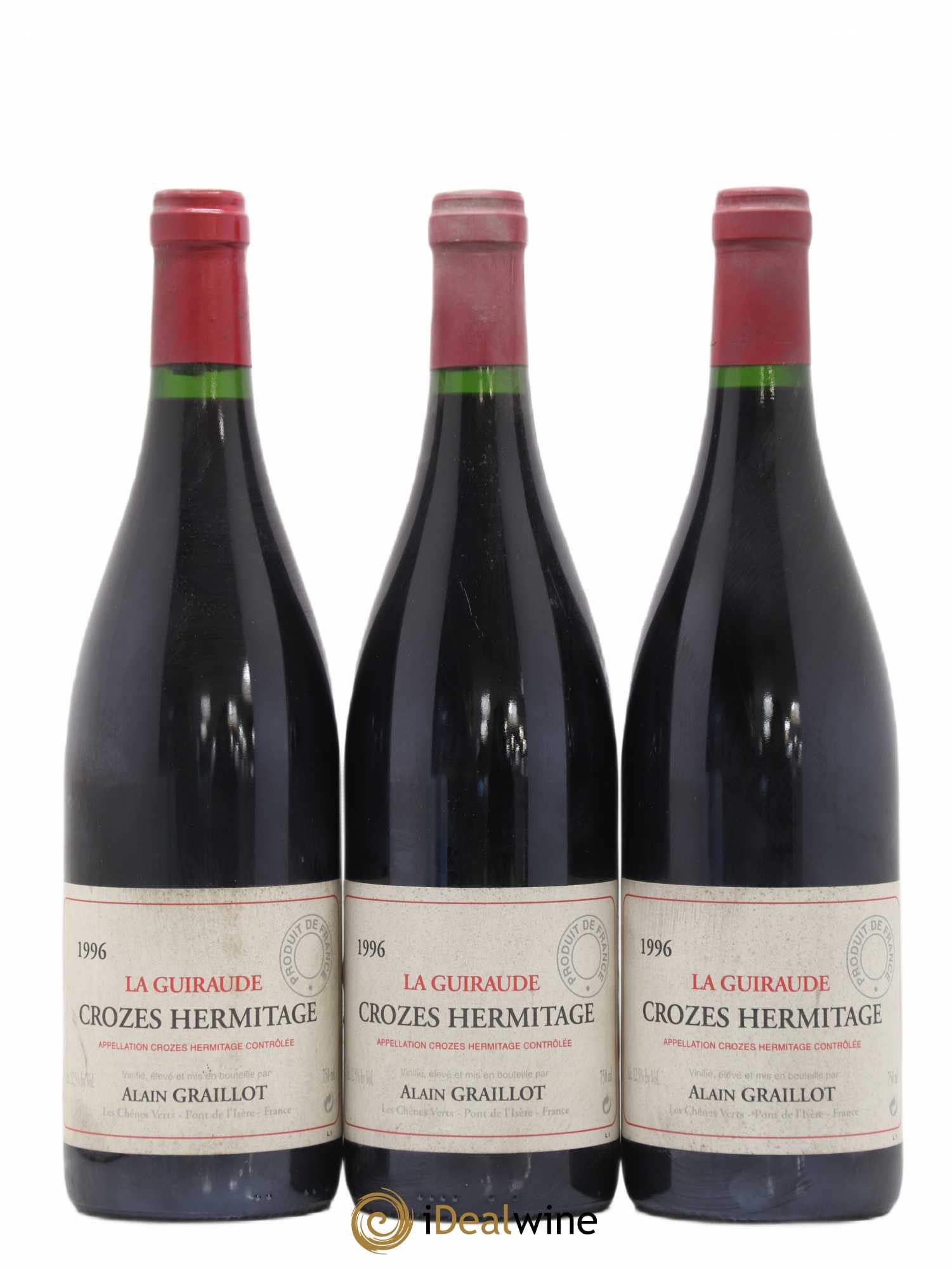 Crozes-Hermitage La Guiraude Domaine Graillot 1996 - Lot de 3 bouteilles - 0
