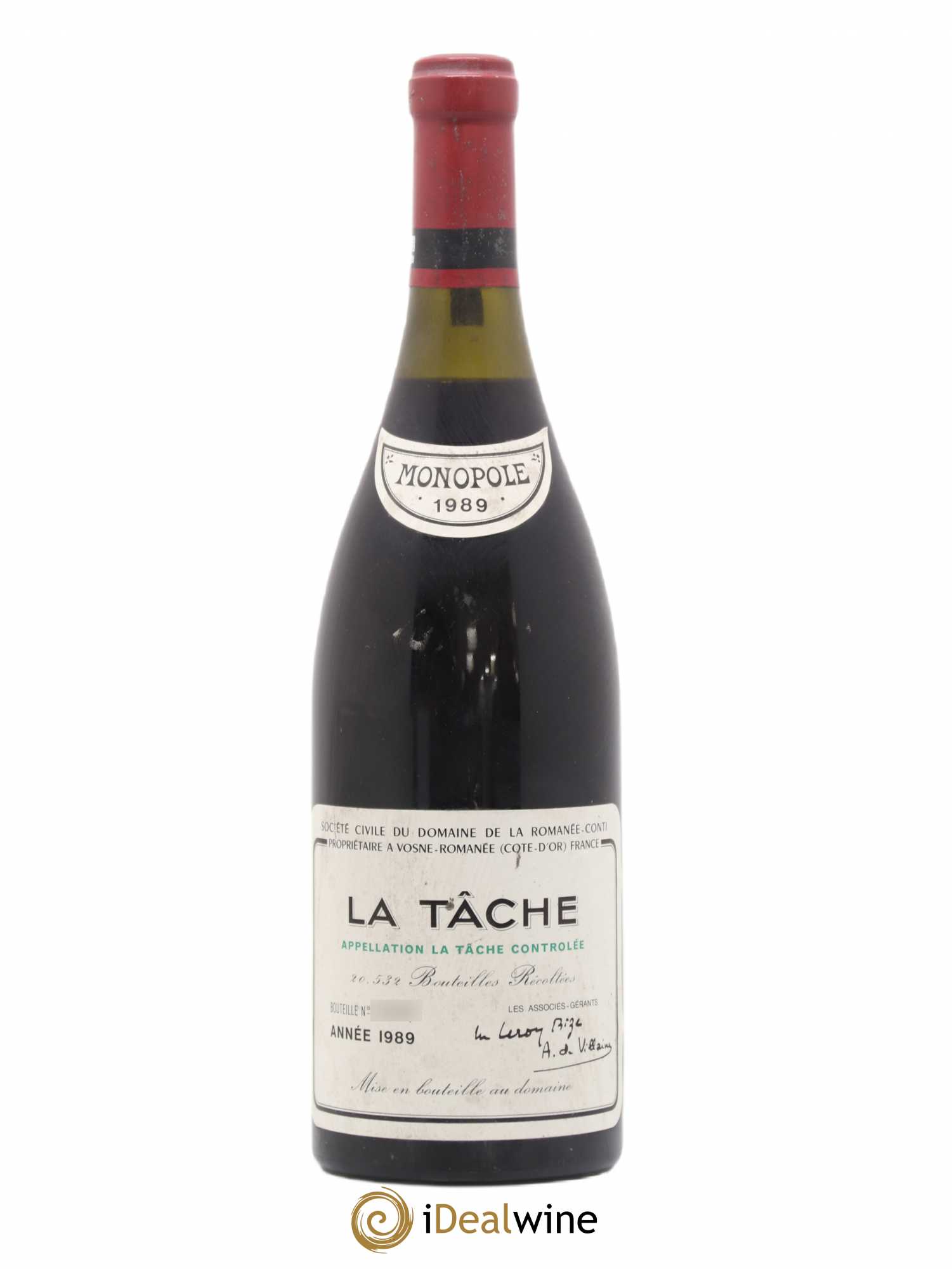 La Tâche Grand Cru Domaine de la Romanée-Conti 1989 - Lot de 1 bouteille - 0