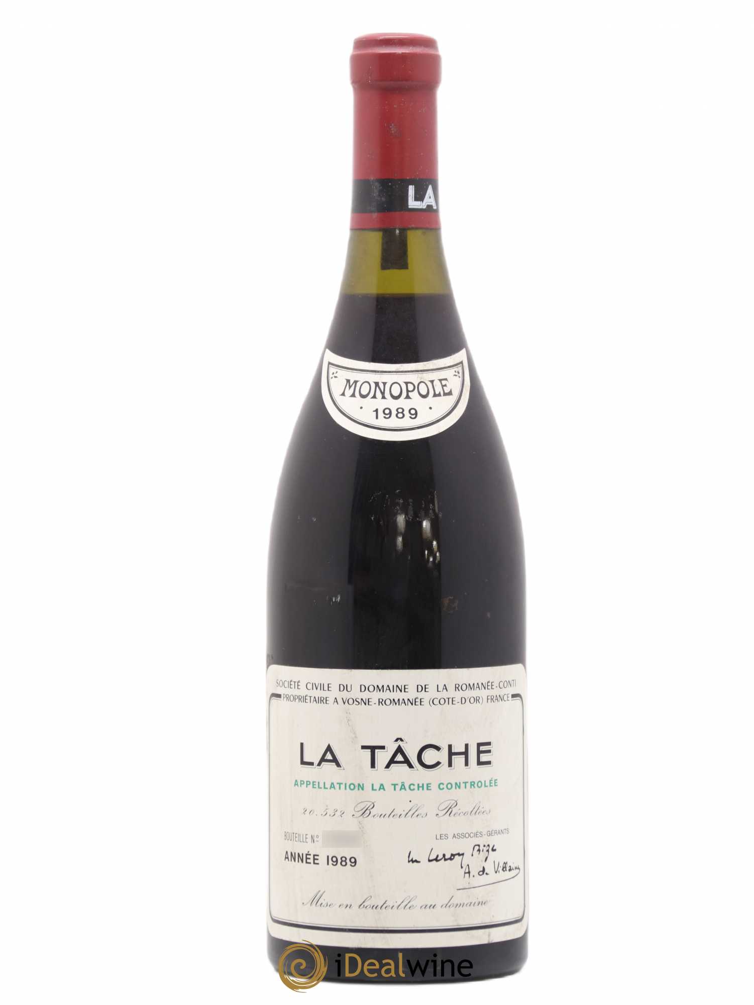 La Tâche Grand Cru Domaine de la Romanée-Conti 1989 - Lot de 1 bouteille - 0