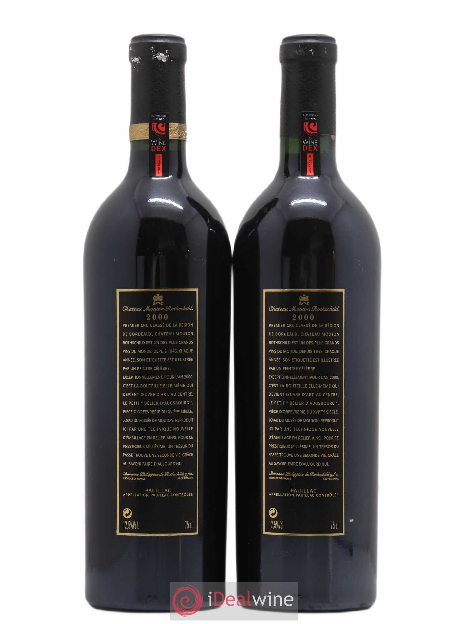 Château Mouton Rothschild 1er Grand Cru Classé 2000 - Lot de 2 bouteilles - 1