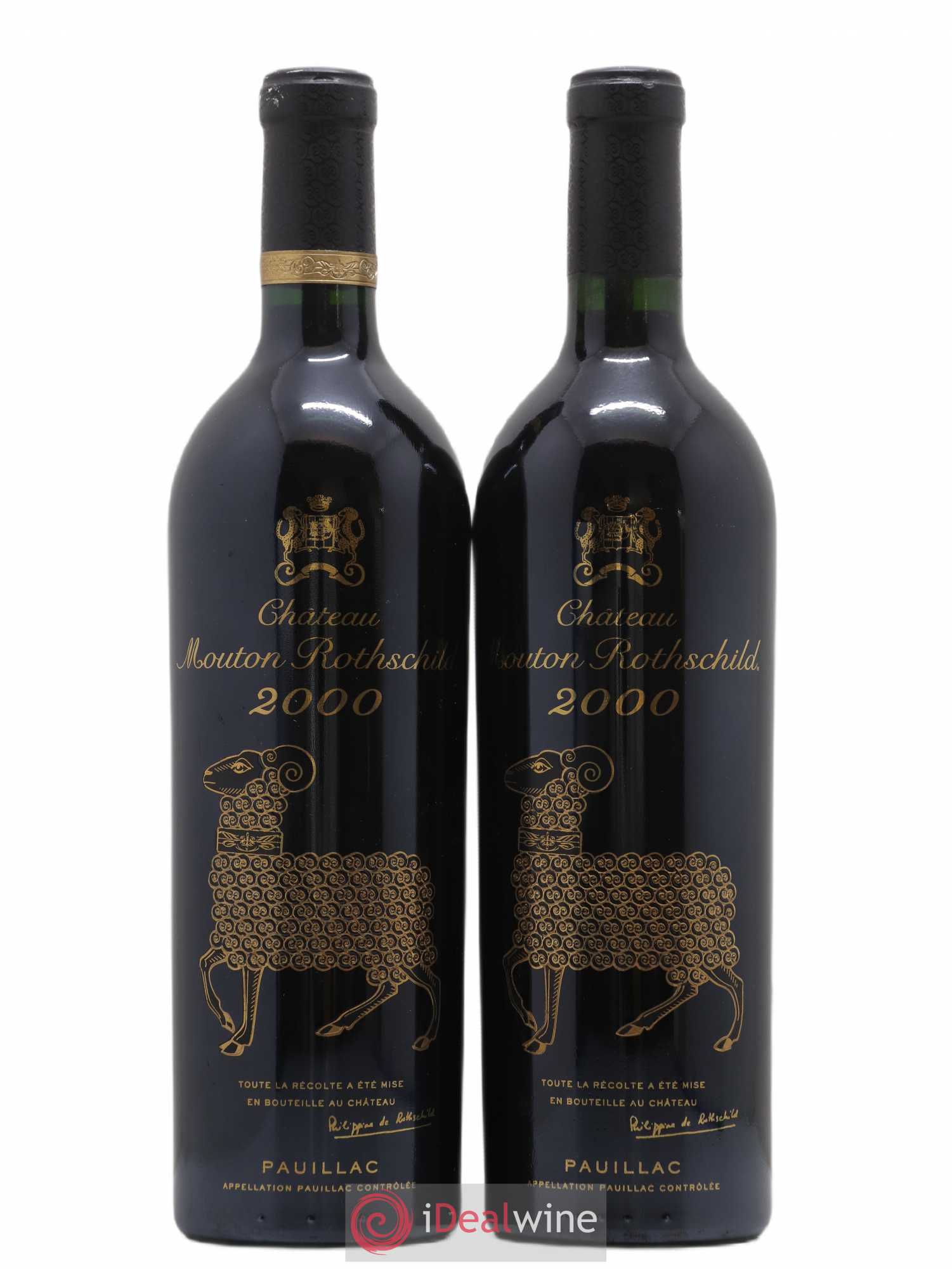 Château Mouton Rothschild 1er Grand Cru Classé 2000 - Lot de 2 bouteilles - 0
