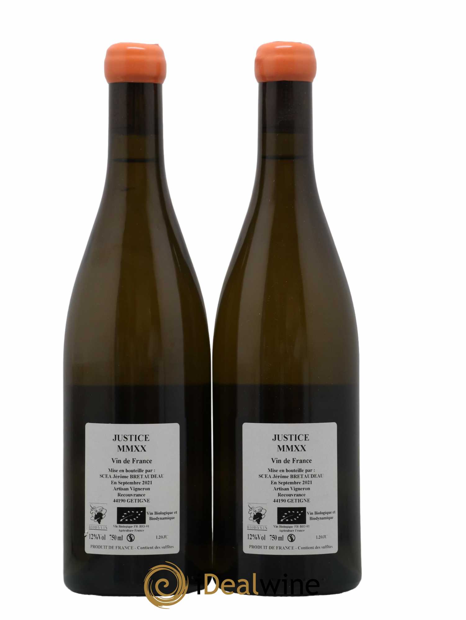Vin de France La Justice Jérôme Bretaudeau - Domaine de Bellevue 2020 - Lot de 2 bouteilles - 1