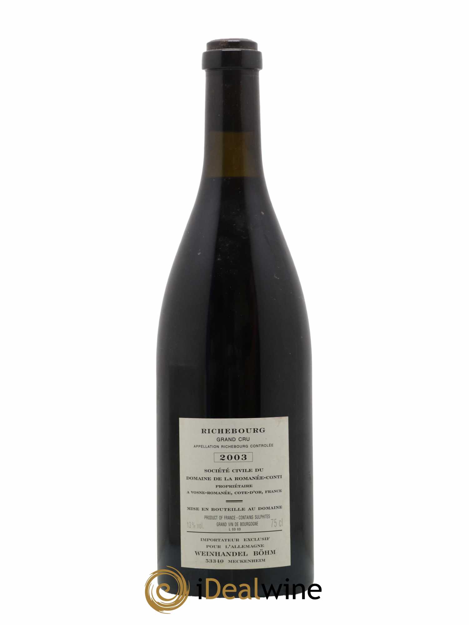 Richebourg Grand Cru Domaine de la Romanée-Conti 2003 - Lot de 1 bouteille - 1