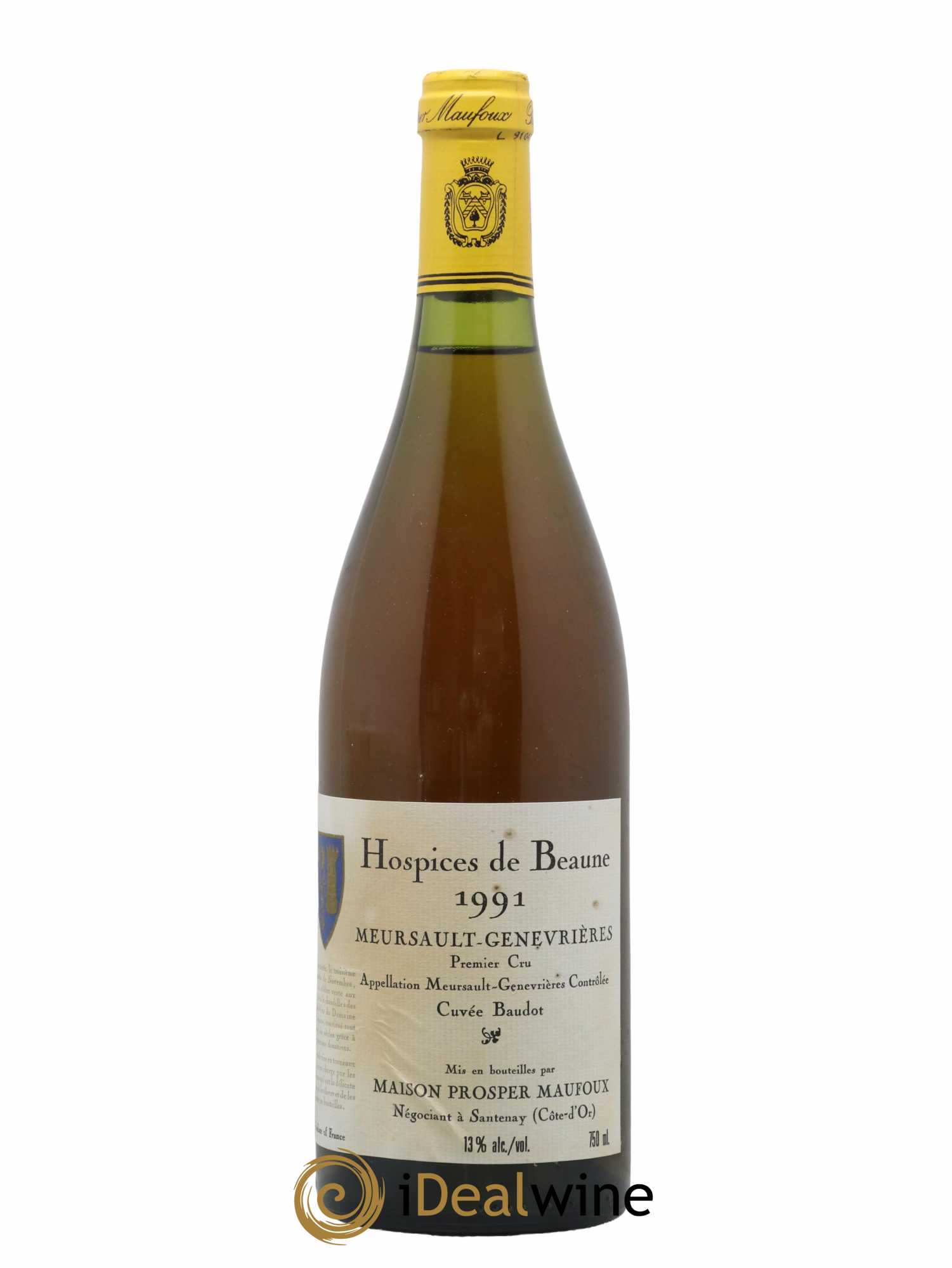 Meursault 1er Cru Genevrières cuvée Baudot Maison Prosper Maufoux Hospices de Beaune 1991 - Lot de 1 bouteille - 0