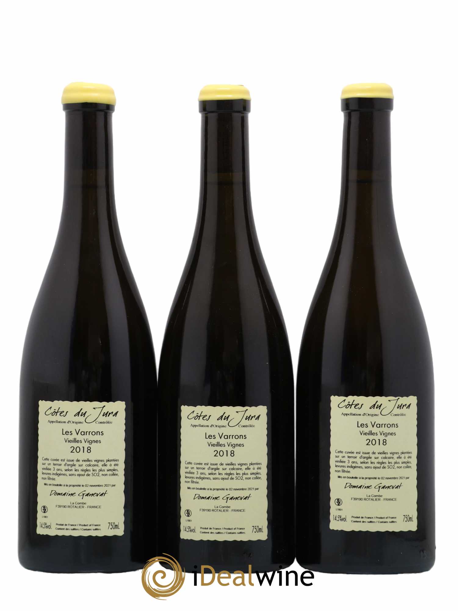 Côtes du Jura Les Varrons Vieilles Vignes Jean-François Ganevat (Domaine) 2018 - Lot de 3 bouteilles - 1