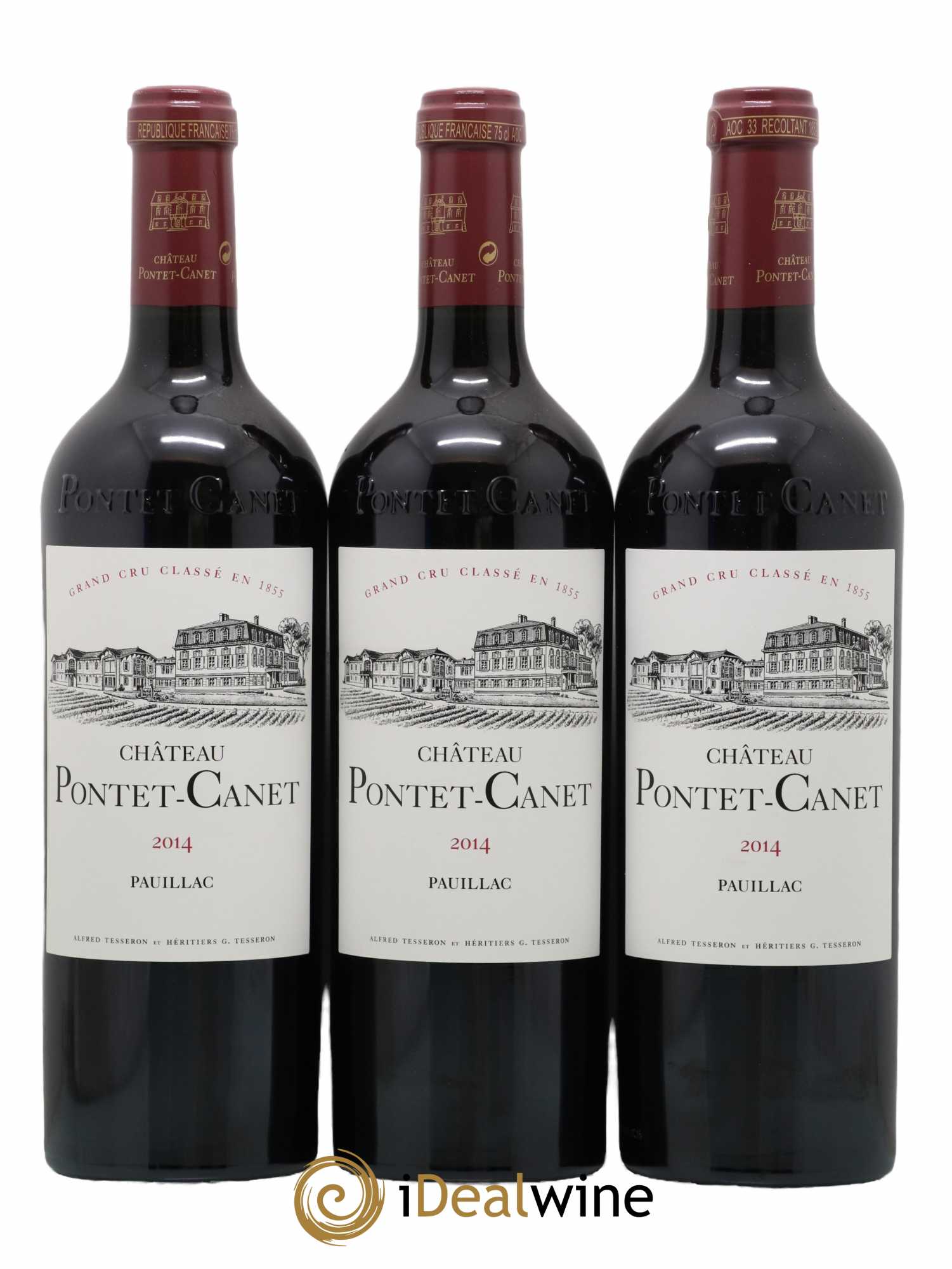 Château Pontet Canet 5ème Grand Cru Classé 2014 - Lot de 3 bouteilles - 0