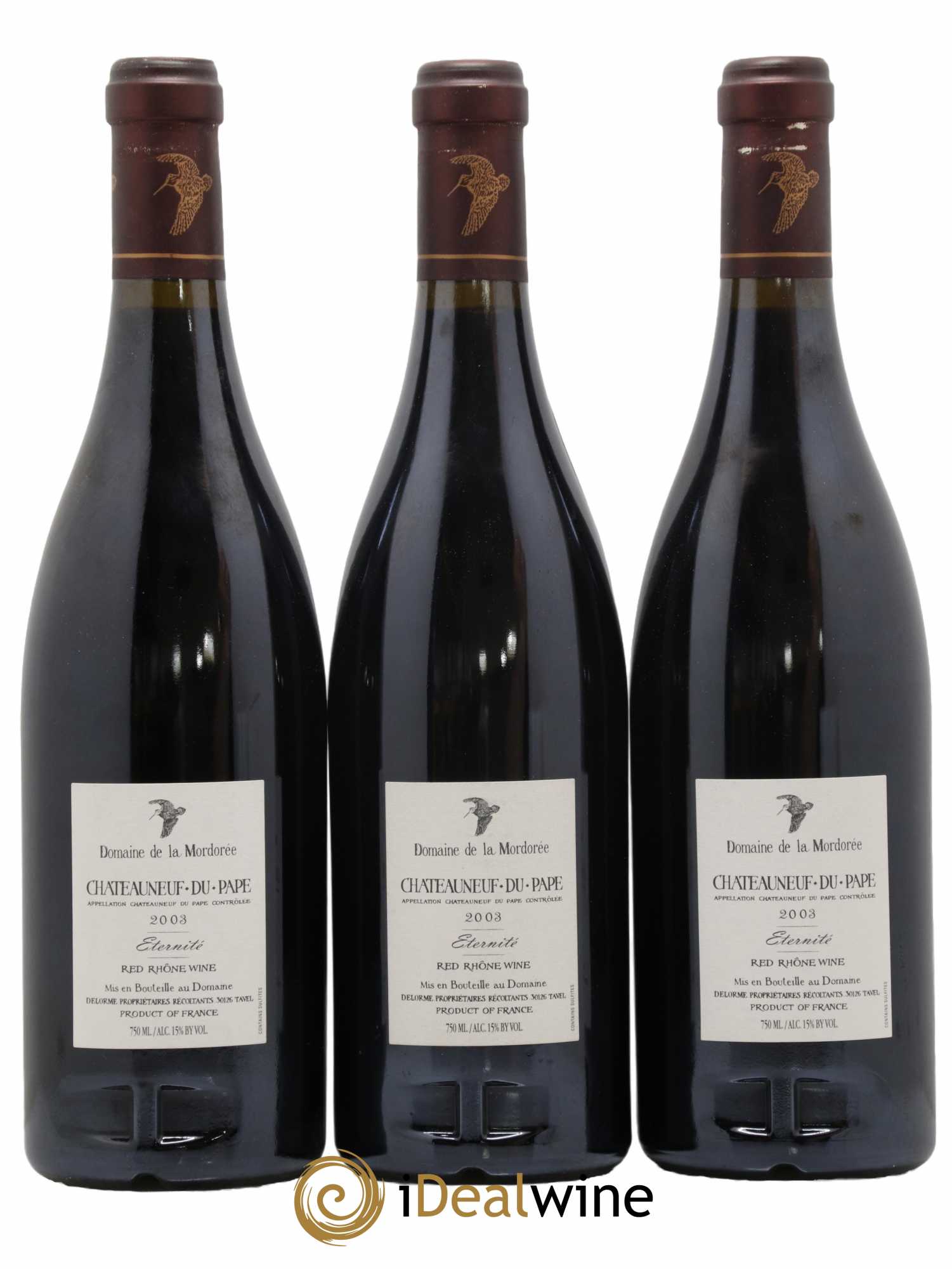 Châteauneuf-du-Pape La Plume du Peintre La Mordorée (Domaine de) 2003 - Lot of 3 bottles - 1