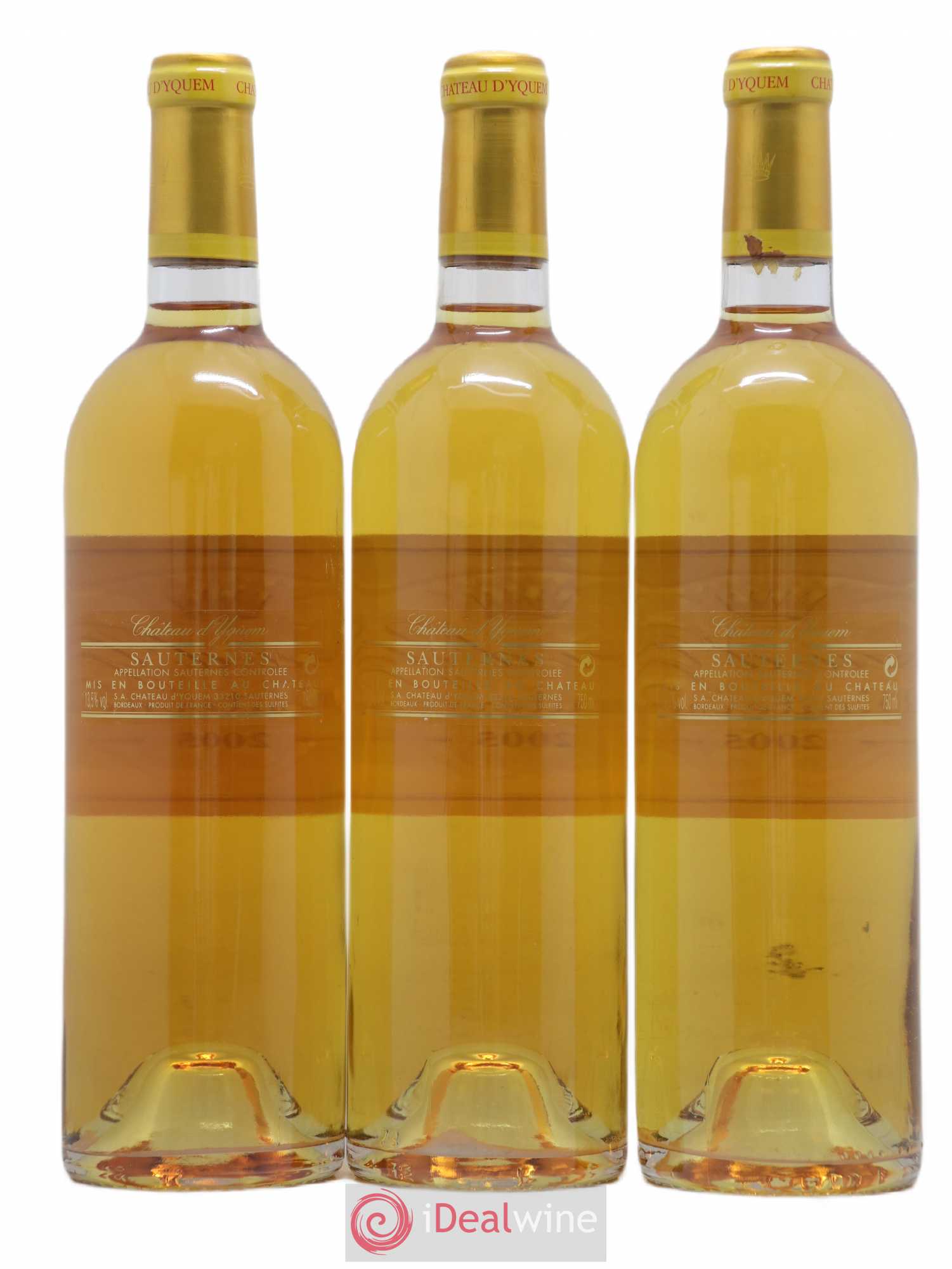 Château d' Yquem 1er Cru Classé Supérieur 2005 - Lotto di 3 bottiglie - 1