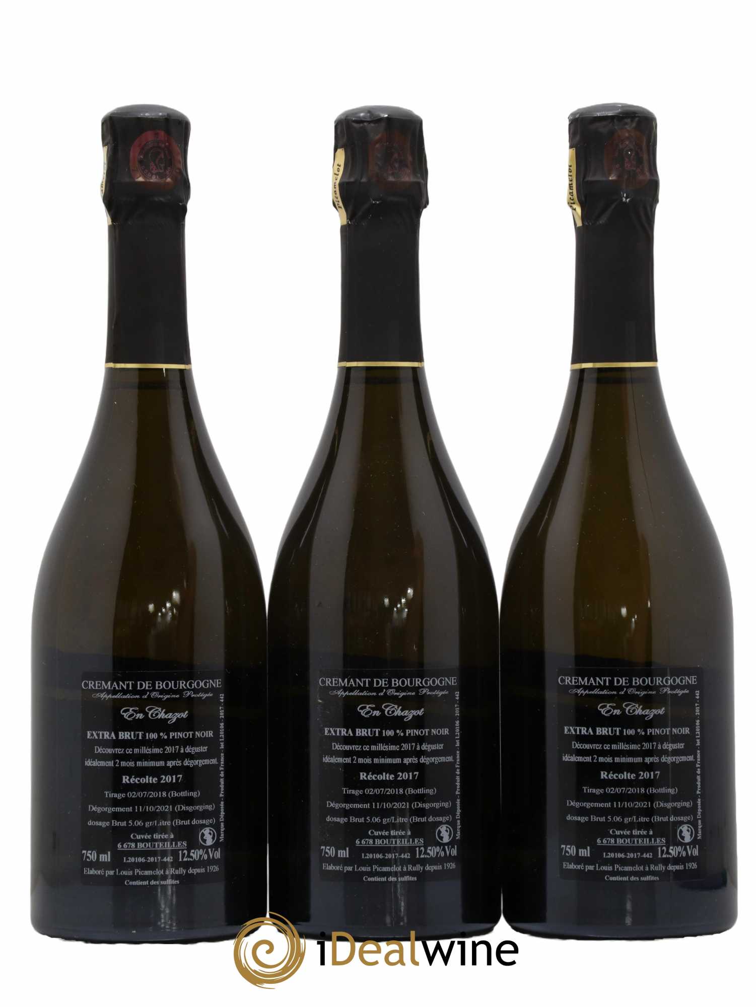 Crémant de Bourgogne Cuvée En Chazot Maison Louis Picamelot 2017 - Lot de 3 bouteilles - 1