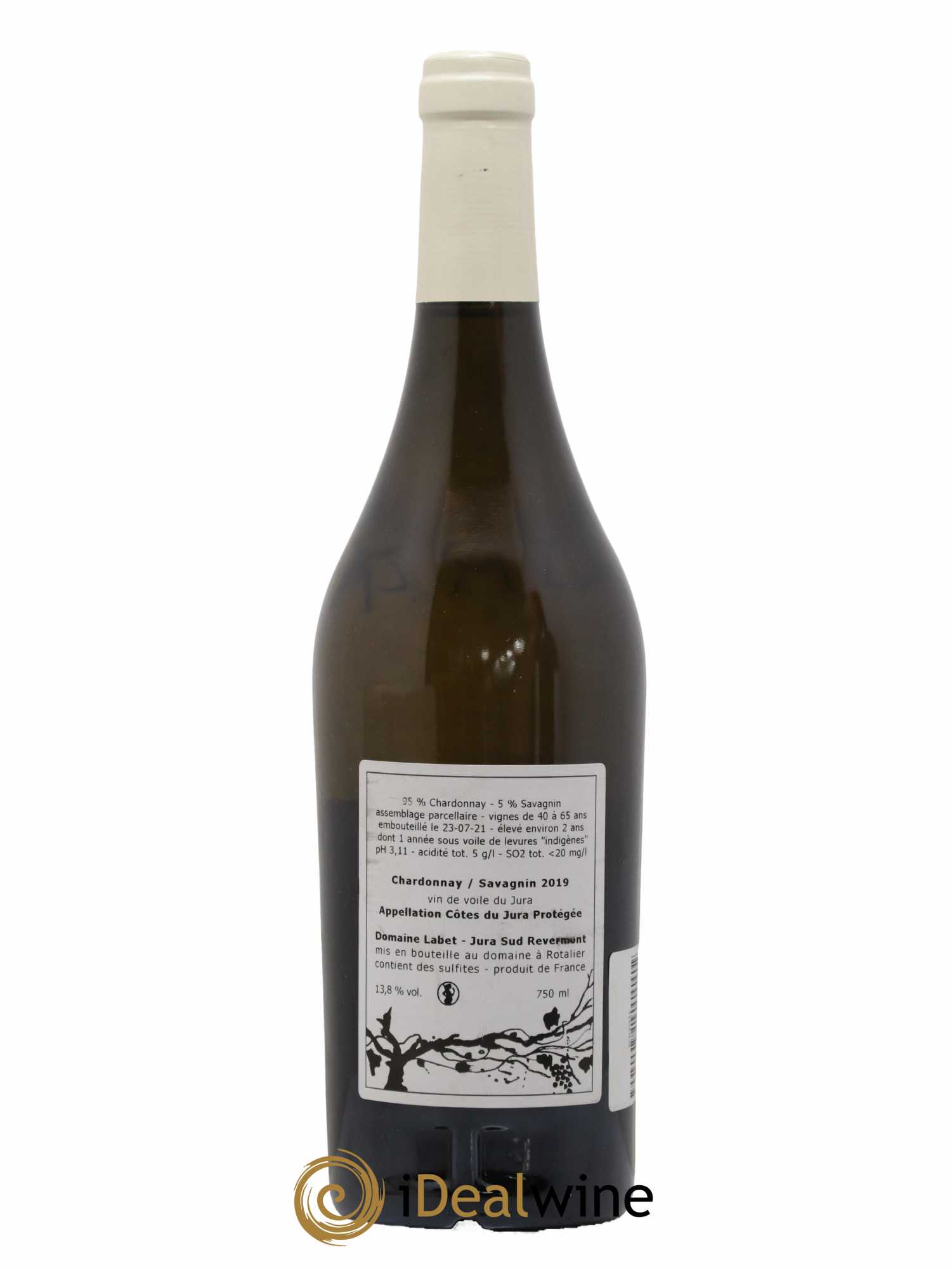 Côtes du Jura Vin de Voile Chardonnay-Savagnin cuvée de garde Romain - Julien - Charline Labet 2019 - Lot de 1 bouteille - 1