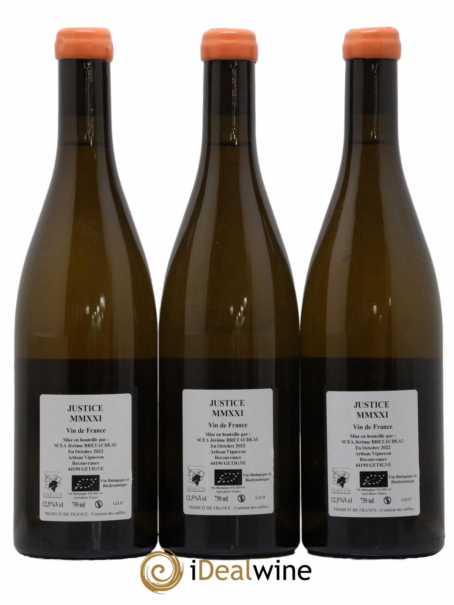 Vin de France La Justice Jérôme Bretaudeau - Domaine de Bellevue 2021 - Lot de 3 bouteilles - 1