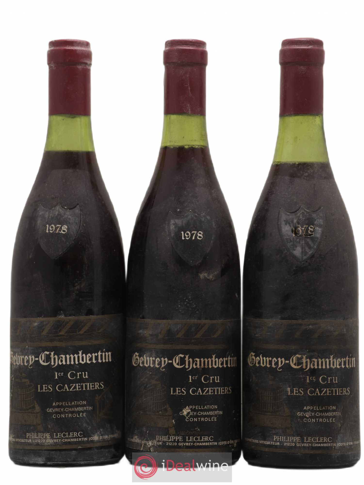 Gevrey-Chambertin 1er Cru Les Cazetiers Philippe Leclerc 1978 - Posten von 3 Flaschen - 0