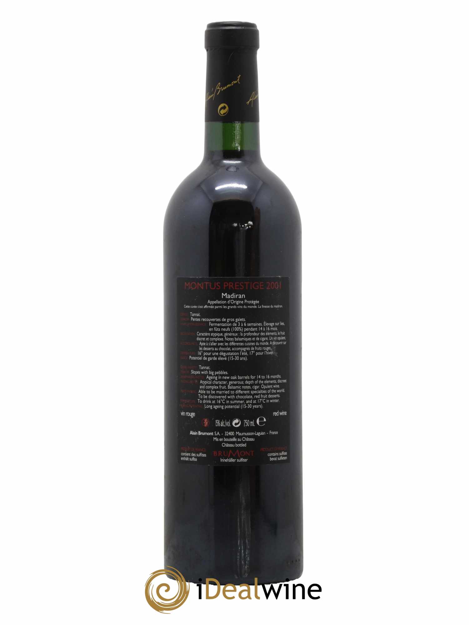 Madiran Château Montus-Prestige Alain Brumont 2001 - Lot de 1 bouteille - 1
