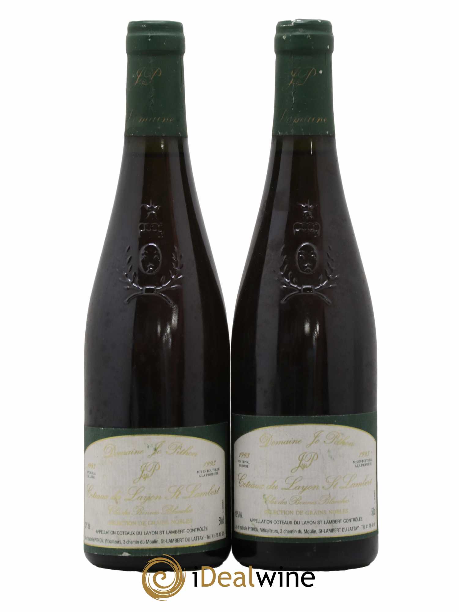 Coteaux du Layon Saint-Lambert Ambroisie Clos des Bonnes Blanches Jo Pithon (Domaine) 50cl 1993 - Lotto di 2 bottiglie - 0