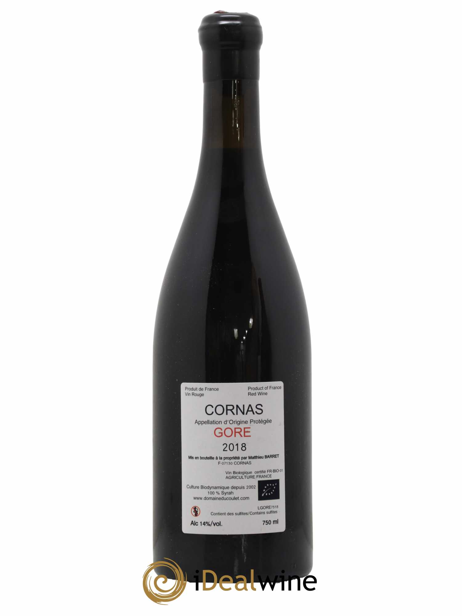 Cornas Gore Coulet (Domaine du) - Matthieu Barret 2018 - Lot de 1 bouteille - 1