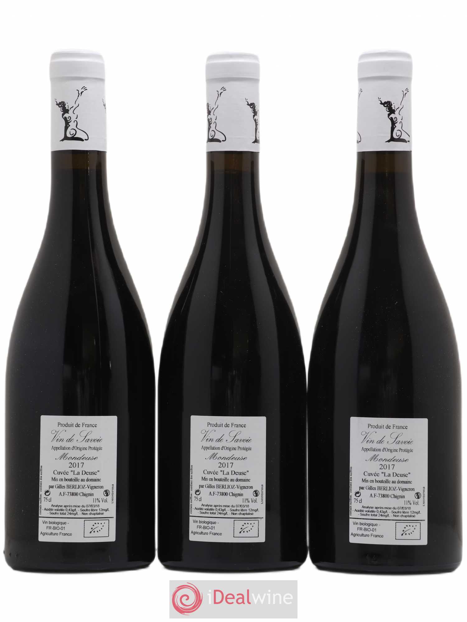 Vin de Savoie La Deuse Gilles Berlioz 2017 - Lot de 3 bouteilles - 1