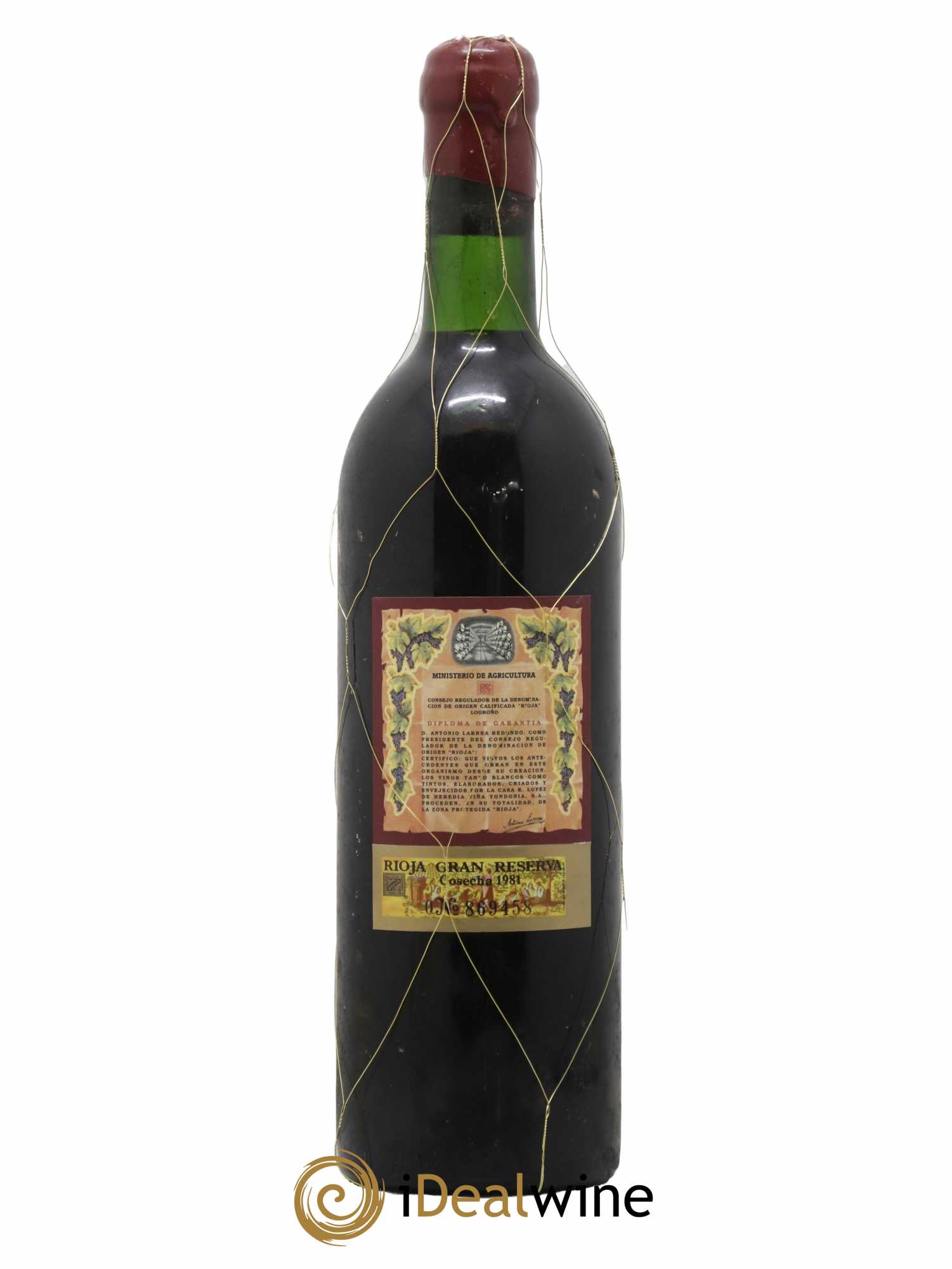 Rioja Gran Reserva Vina Tondonia R. Lopez de Heredia 1981 - Lot of 1 bottle - 1
