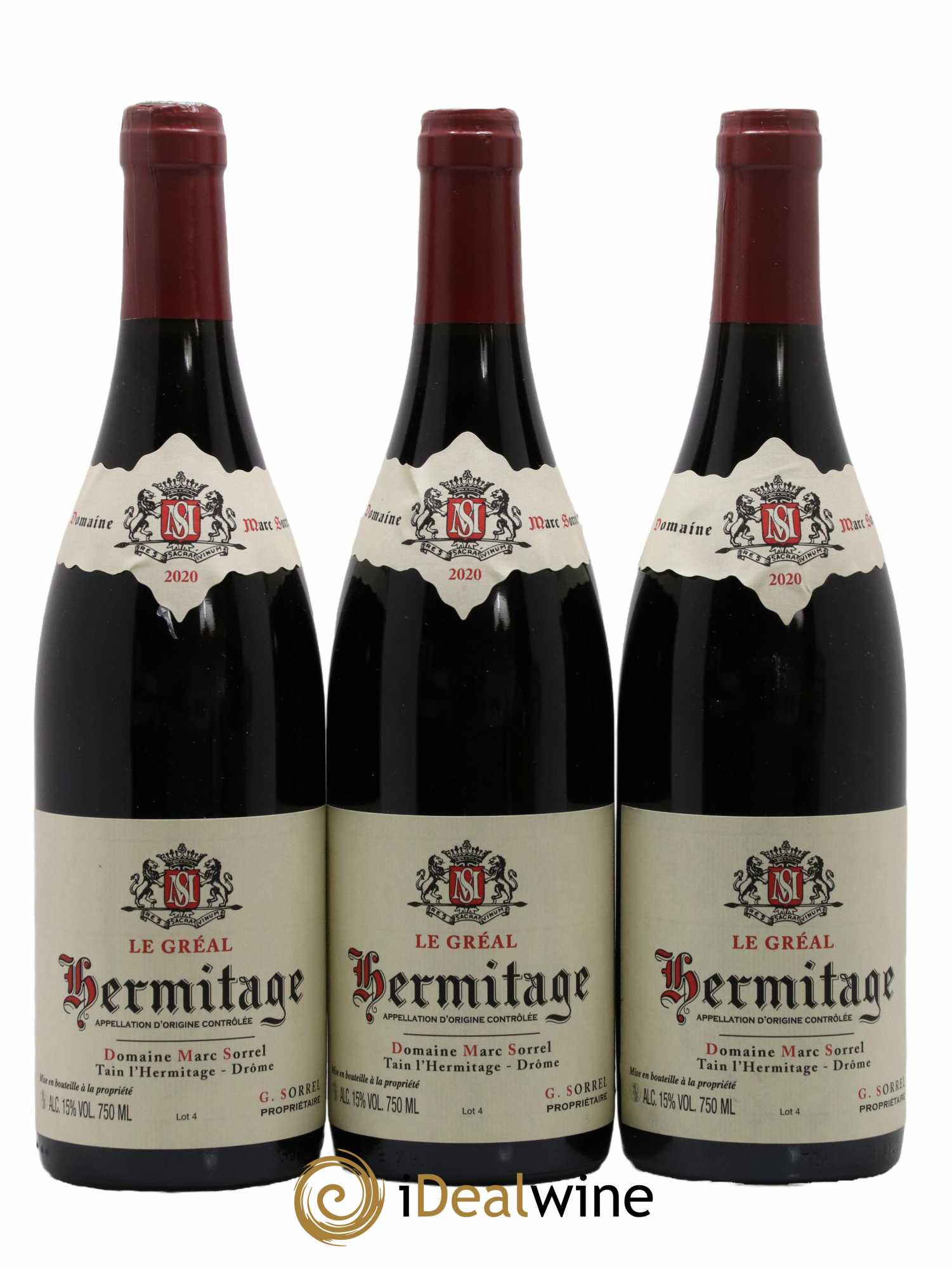 Hermitage Le Gréal Marc Sorrel 2020 - Lot de 3 bouteilles - 0