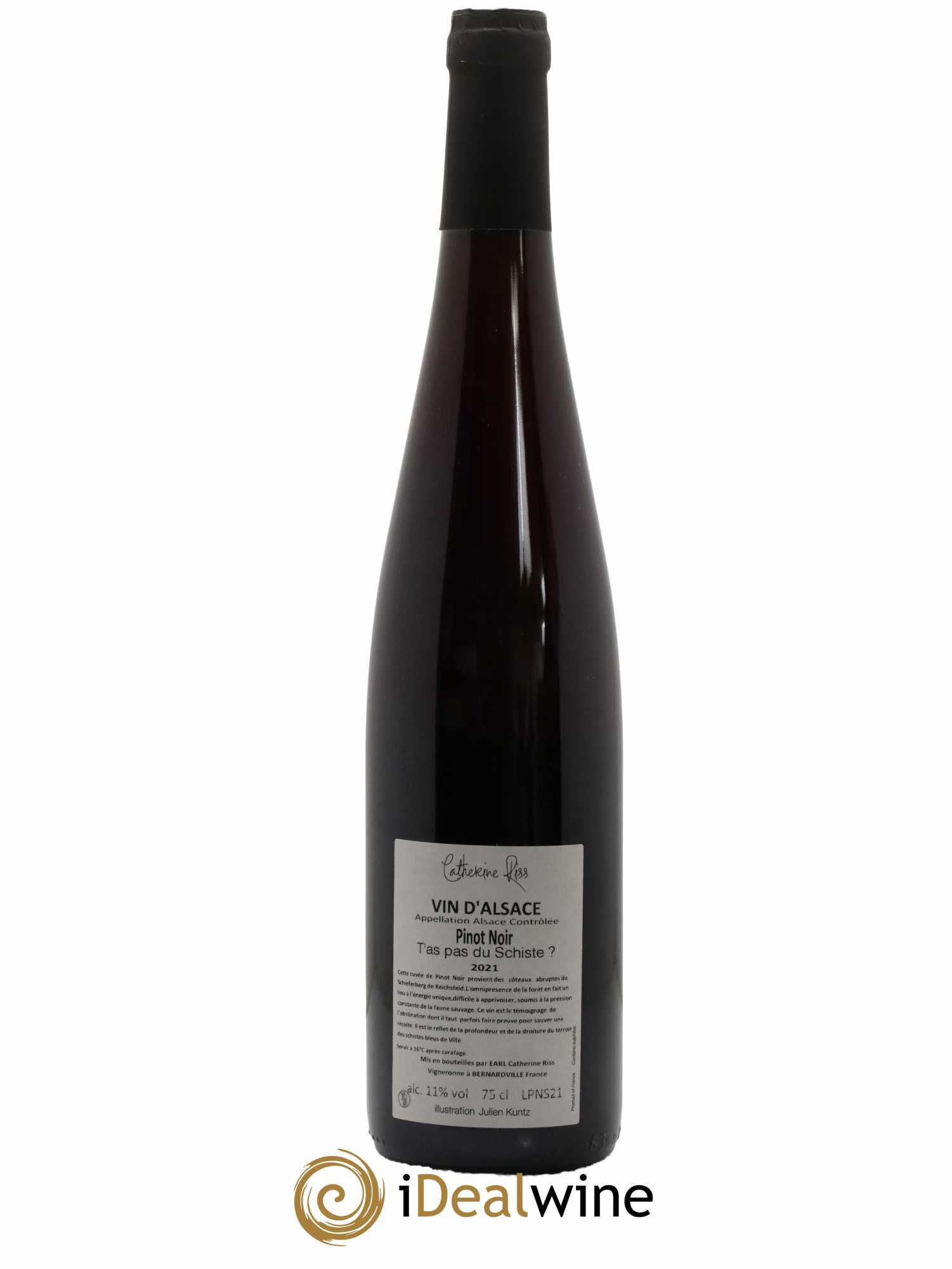Pinot Noir Alsace T'as pas du Schiste Catherine Riss 2021 - Lot de 1 bouteille - 1