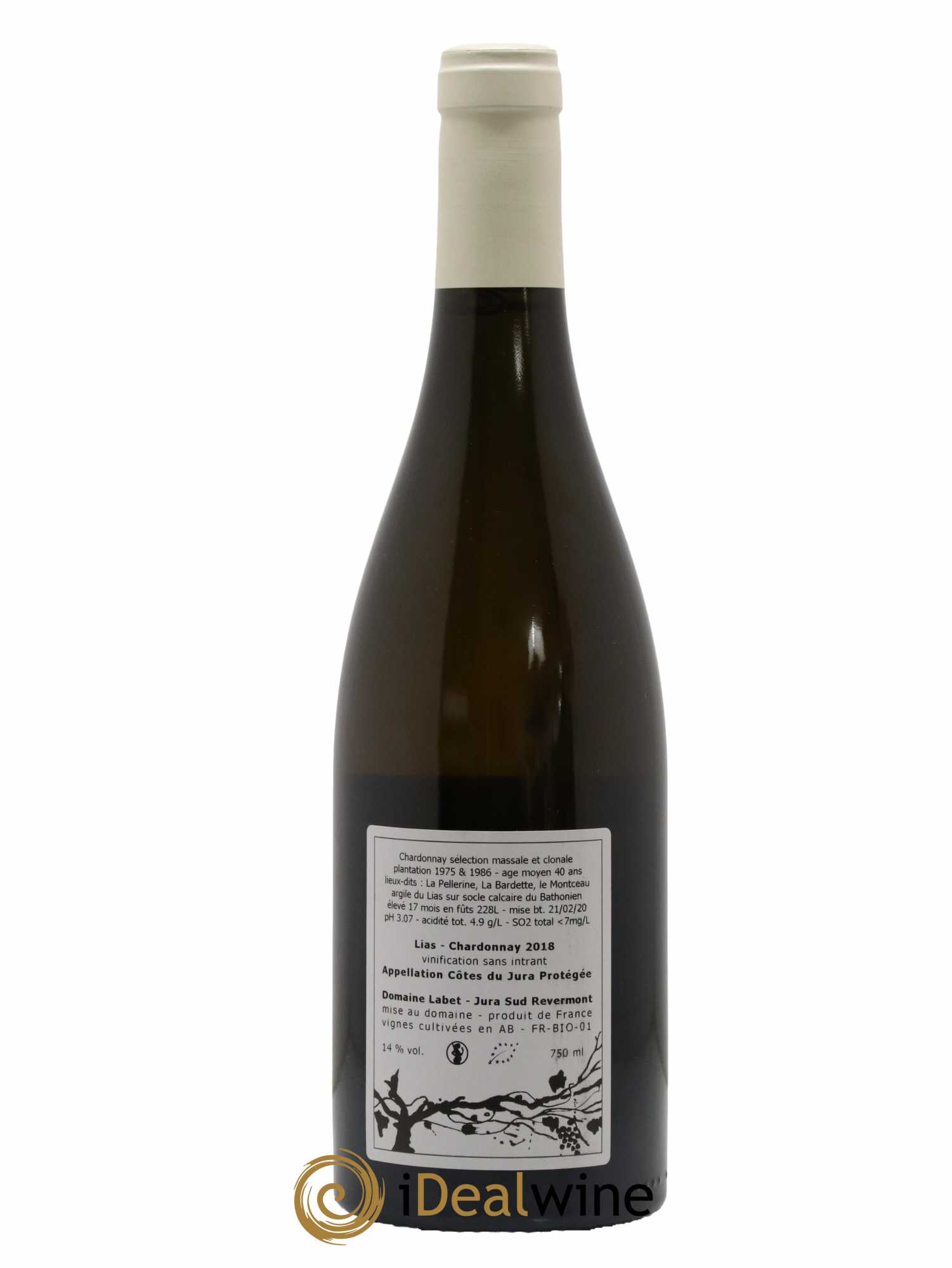 Côtes du Jura Chardonnay Lias Romain - Julien - Charline Labet 2018 - Lot de 1 bouteille - 1