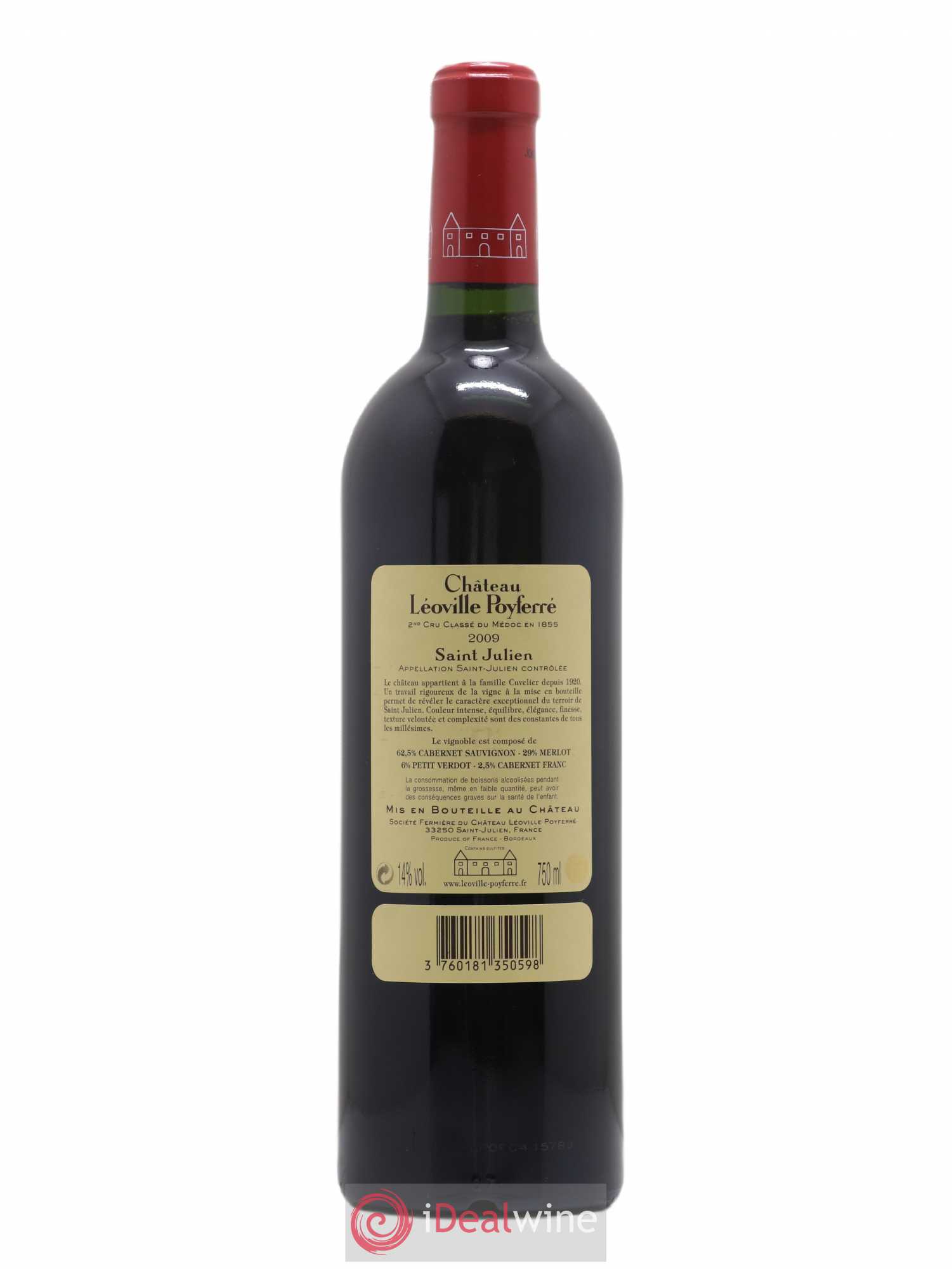 Château Léoville Poyferré 2ème Grand Cru Classé 2009 - Lot de 1 bouteille - 1