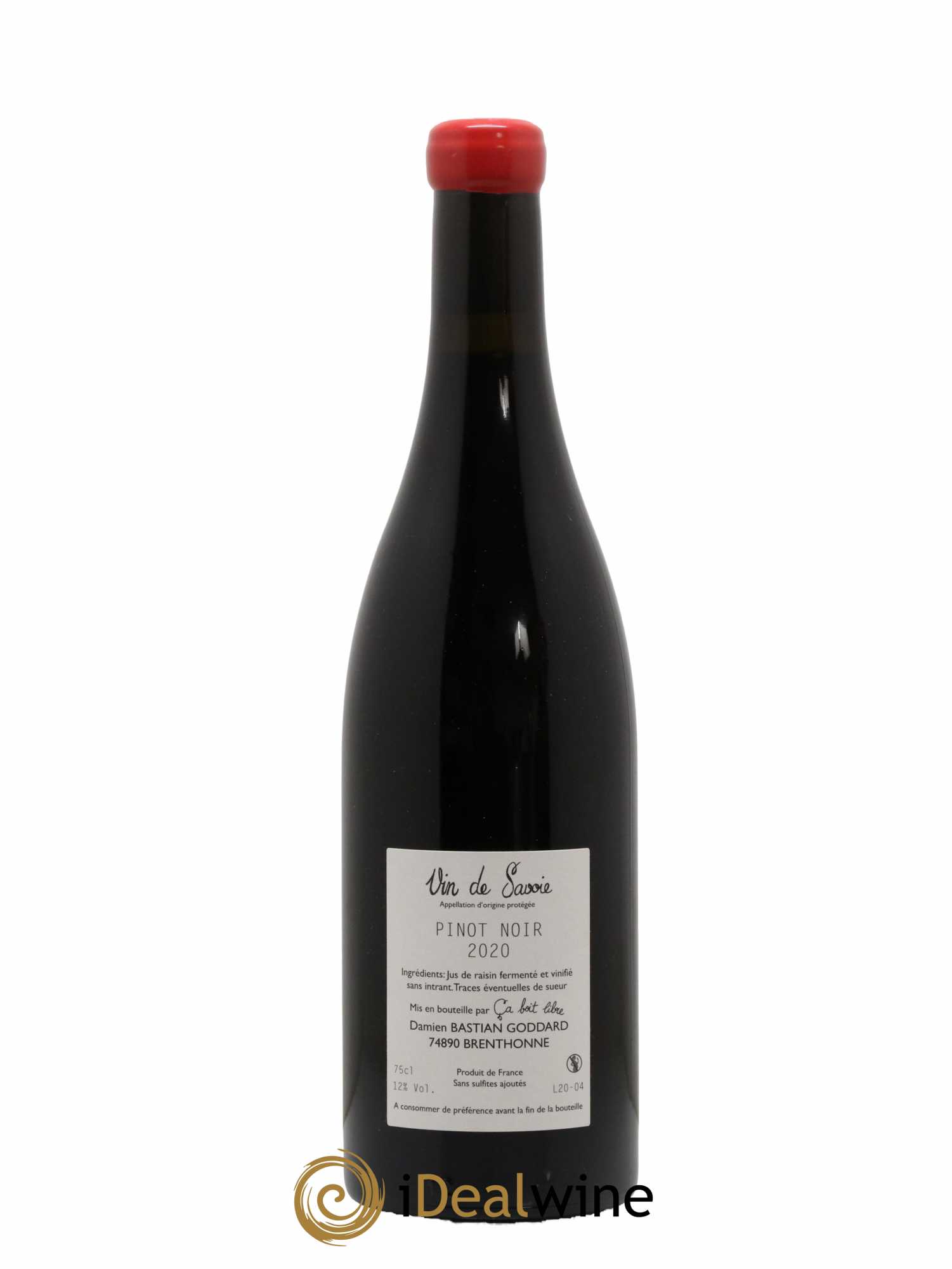 Vin de Savoie Ton Rouge du Lac ça Boit Libre Bastian Goddard 2020 - Lot de 1 bouteille - 1