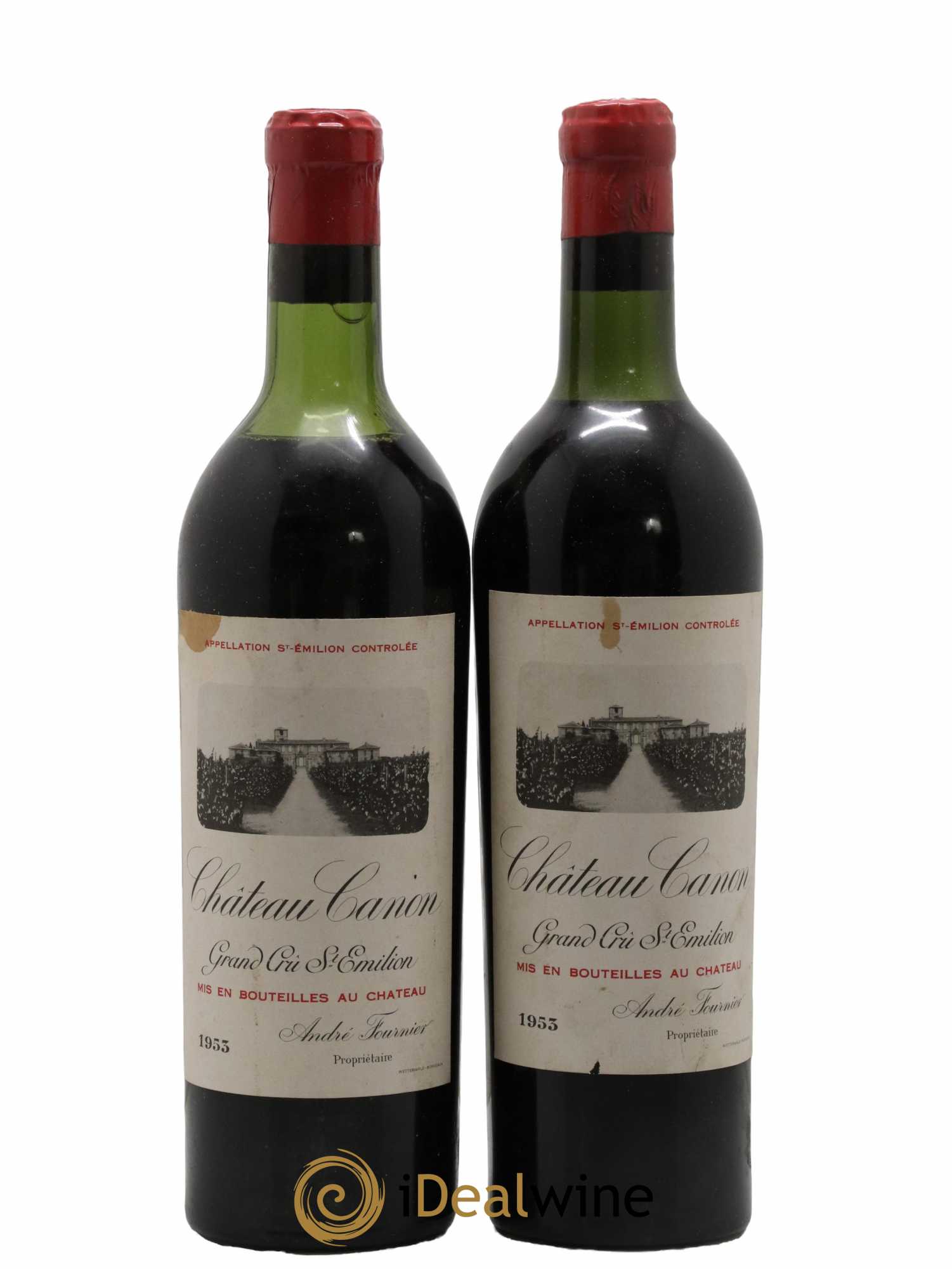Château Canon 1er Grand Cru Classé B 1953 - Lotto di 2 bottiglie - 0