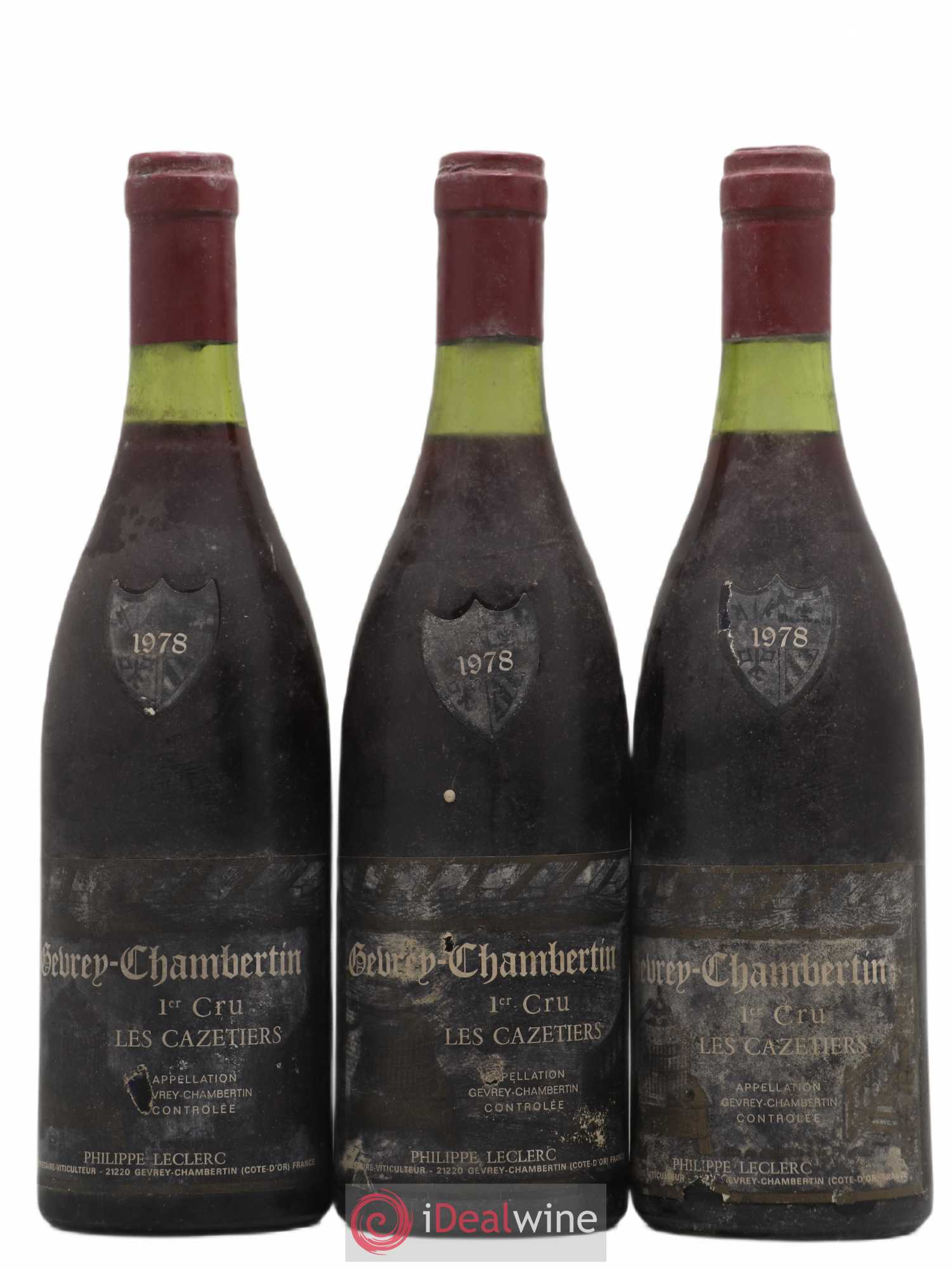 Gevrey-Chambertin 1er Cru Les Cazetiers Philippe Leclerc 1978 - Posten von 3 Flaschen - 0