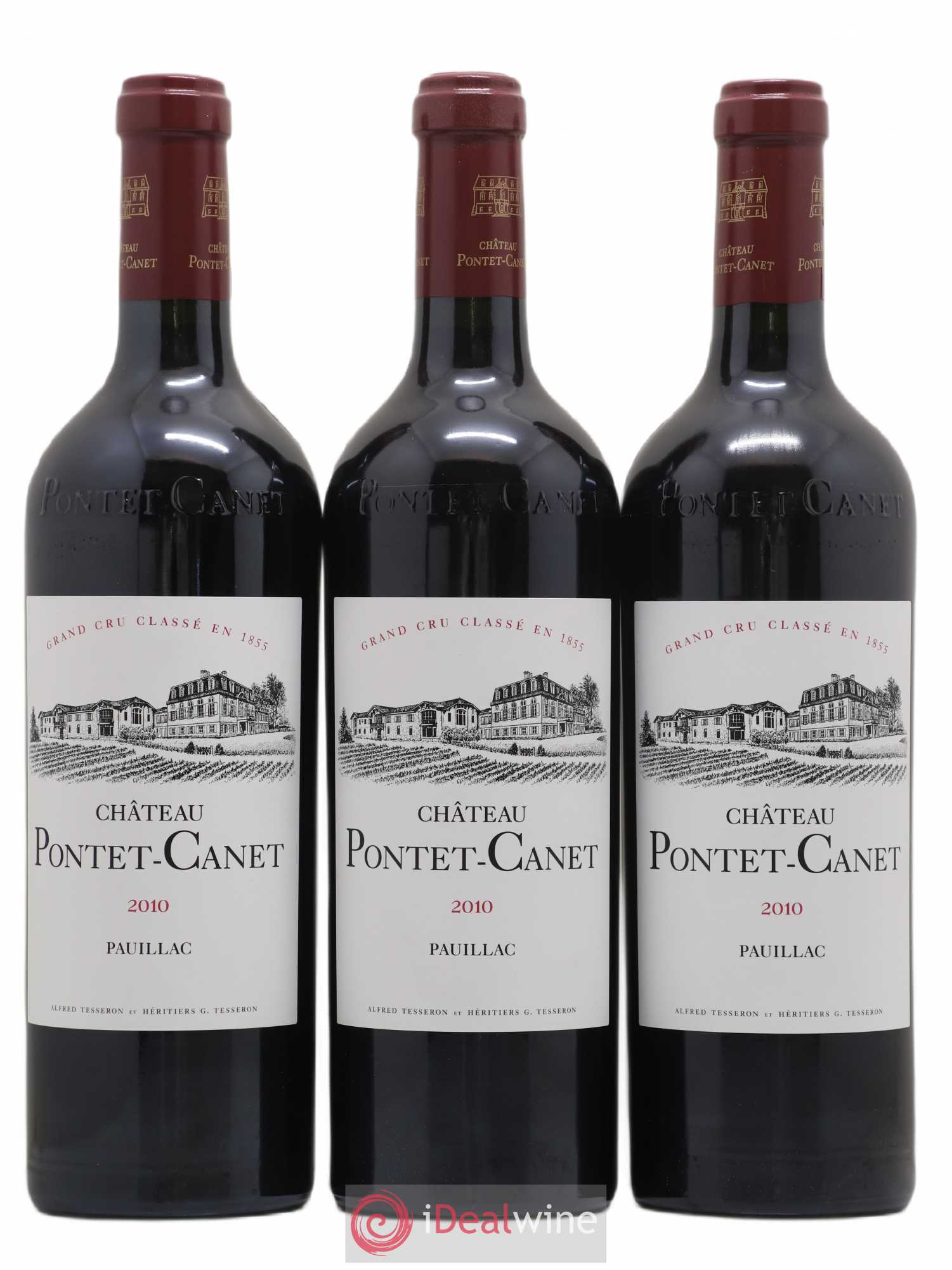Château Pontet Canet 5ème Grand Cru Classé 2010 - Lot de 3 bouteilles - 0
