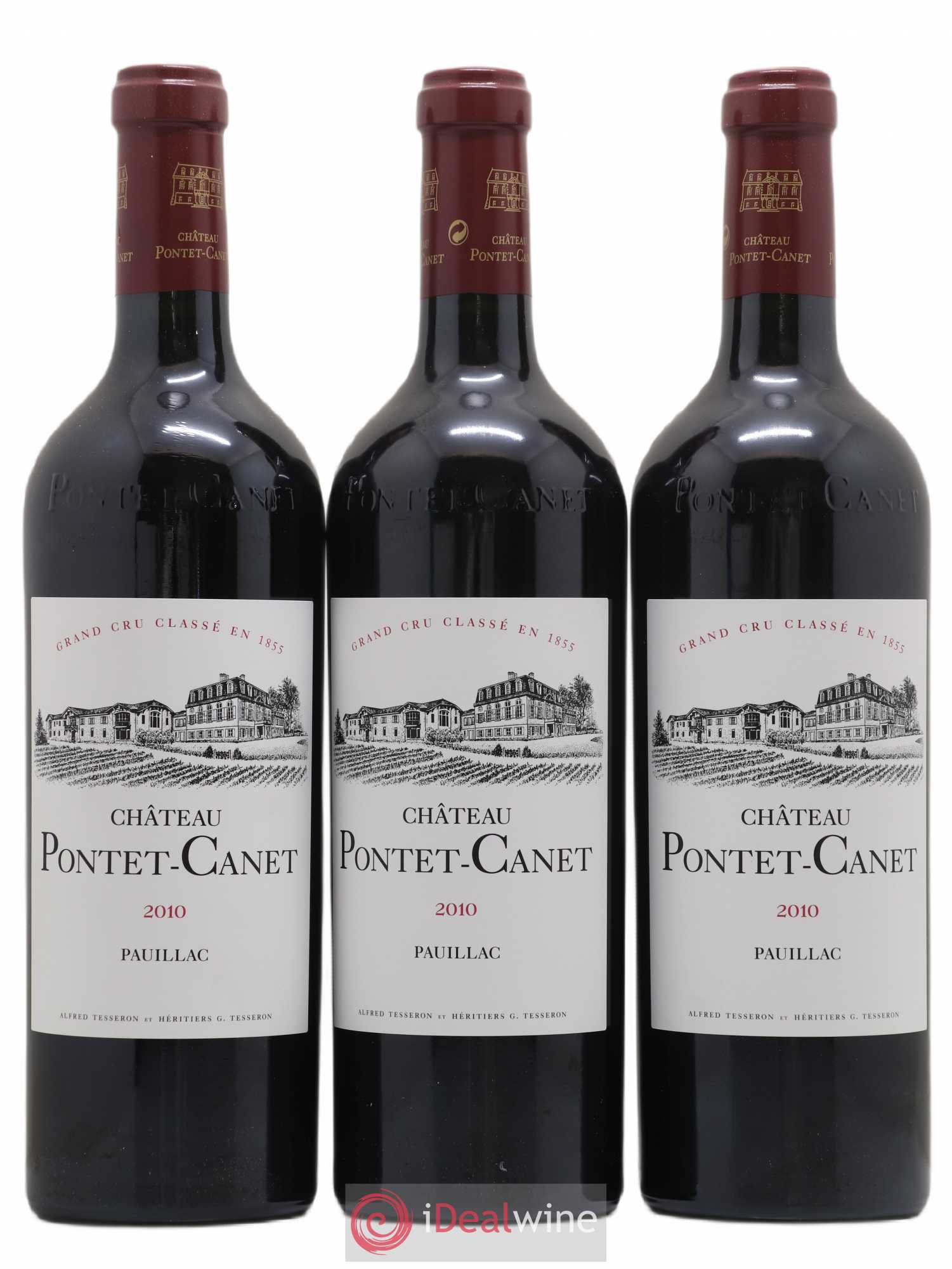 Château Pontet Canet 5ème Grand Cru Classé 2010 - Lot de 3 bouteilles - 0