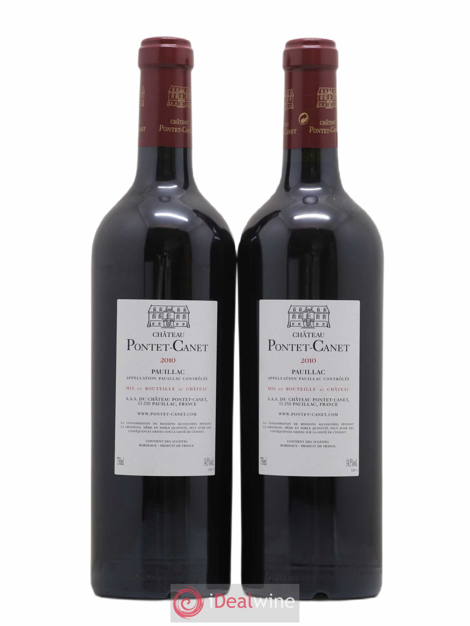 Château Pontet Canet 5ème Grand Cru Classé 2010 - Lot de 2 bouteilles - 1