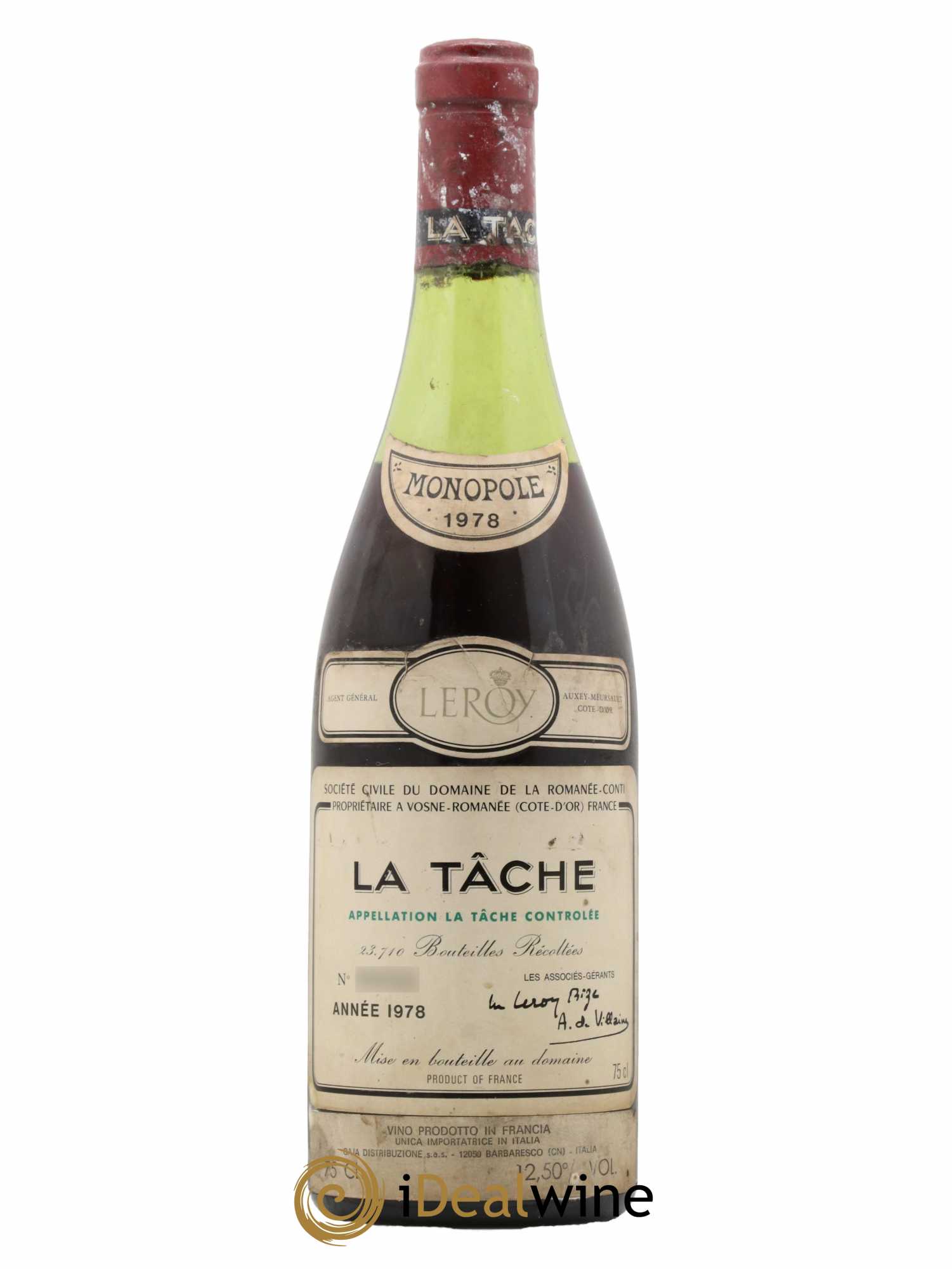 La Tâche Grand Cru Domaine de la Romanée-Conti 1978 - Lot de 1 bouteille - 0